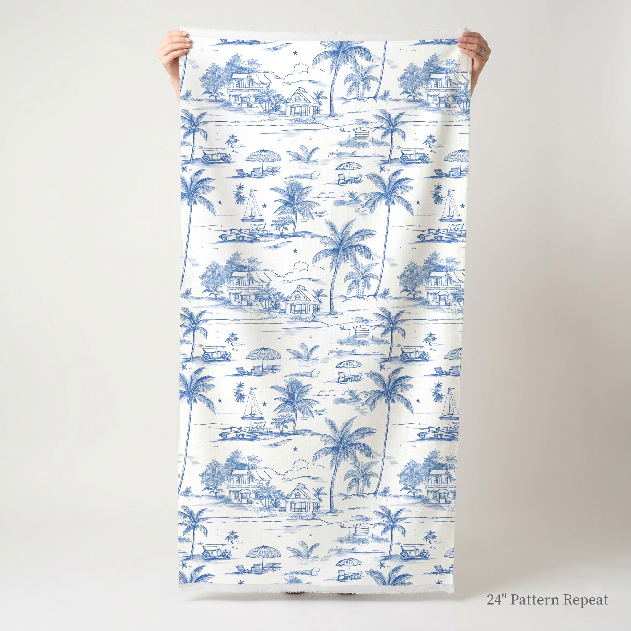 Harbor Toile Fabric by the Yard