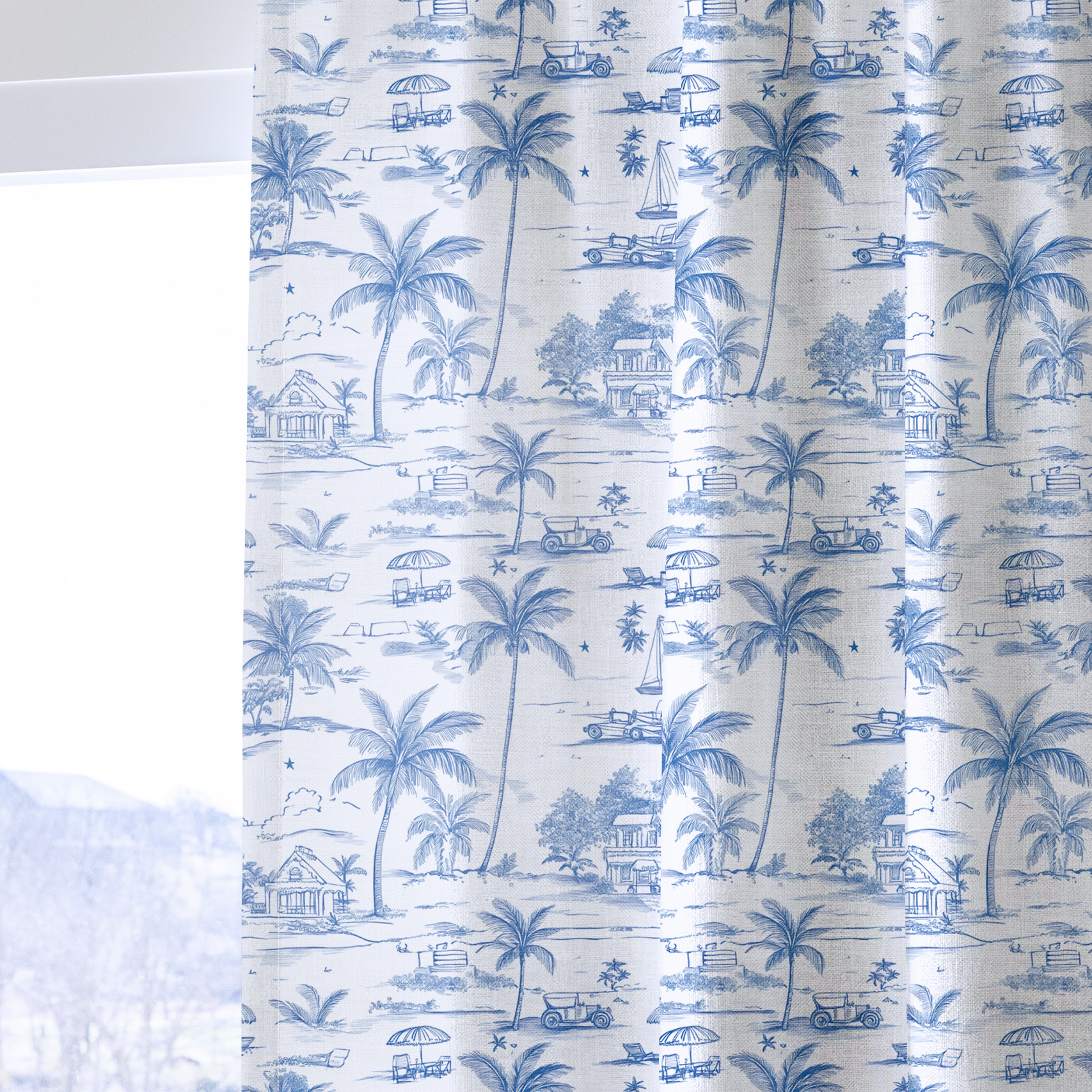 Harbor Toile - Drapery — one panel