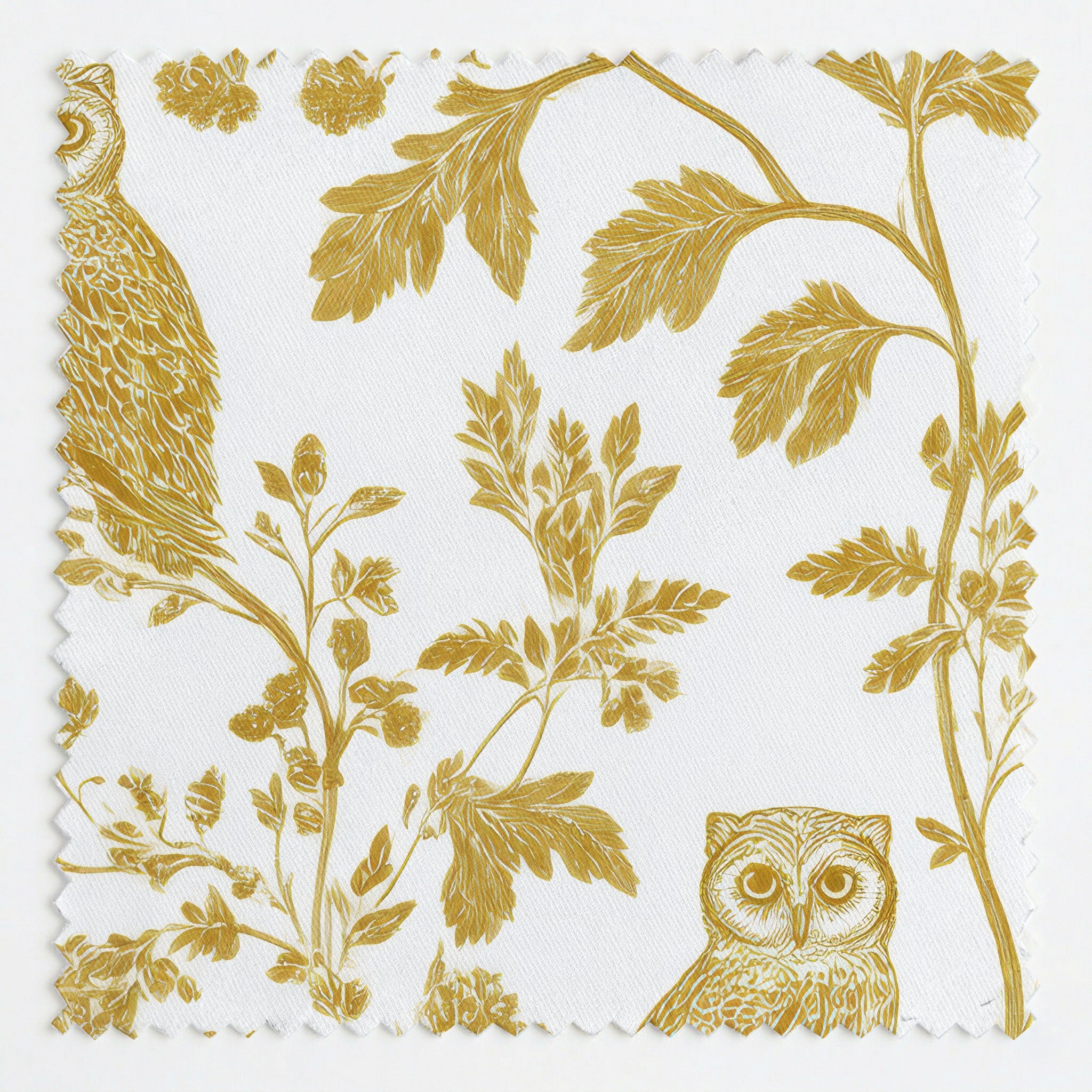 Golden Owl Friend Fabric by the Yard