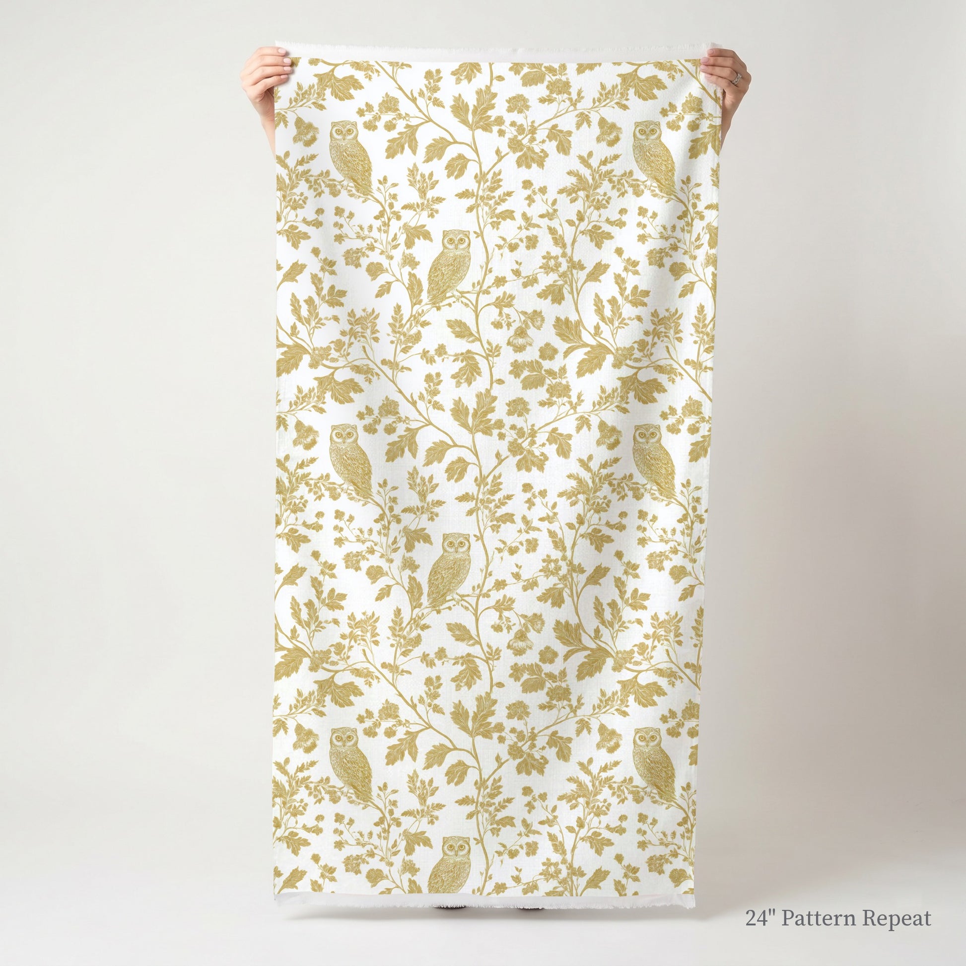 Golden Owl Friend Fabric by the Yard