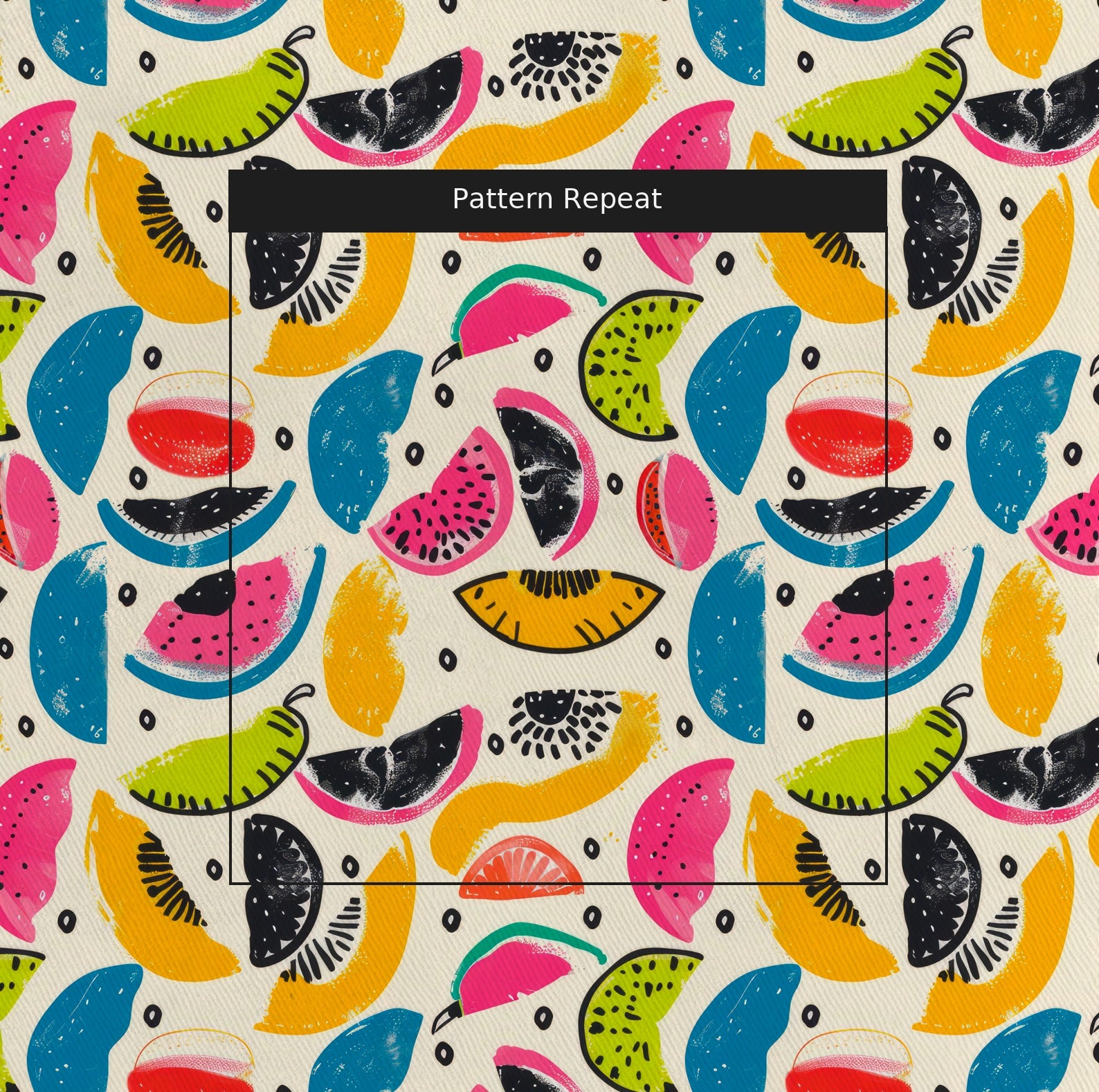 Citrus Sienna Fabric by the Yard — pattern repeat