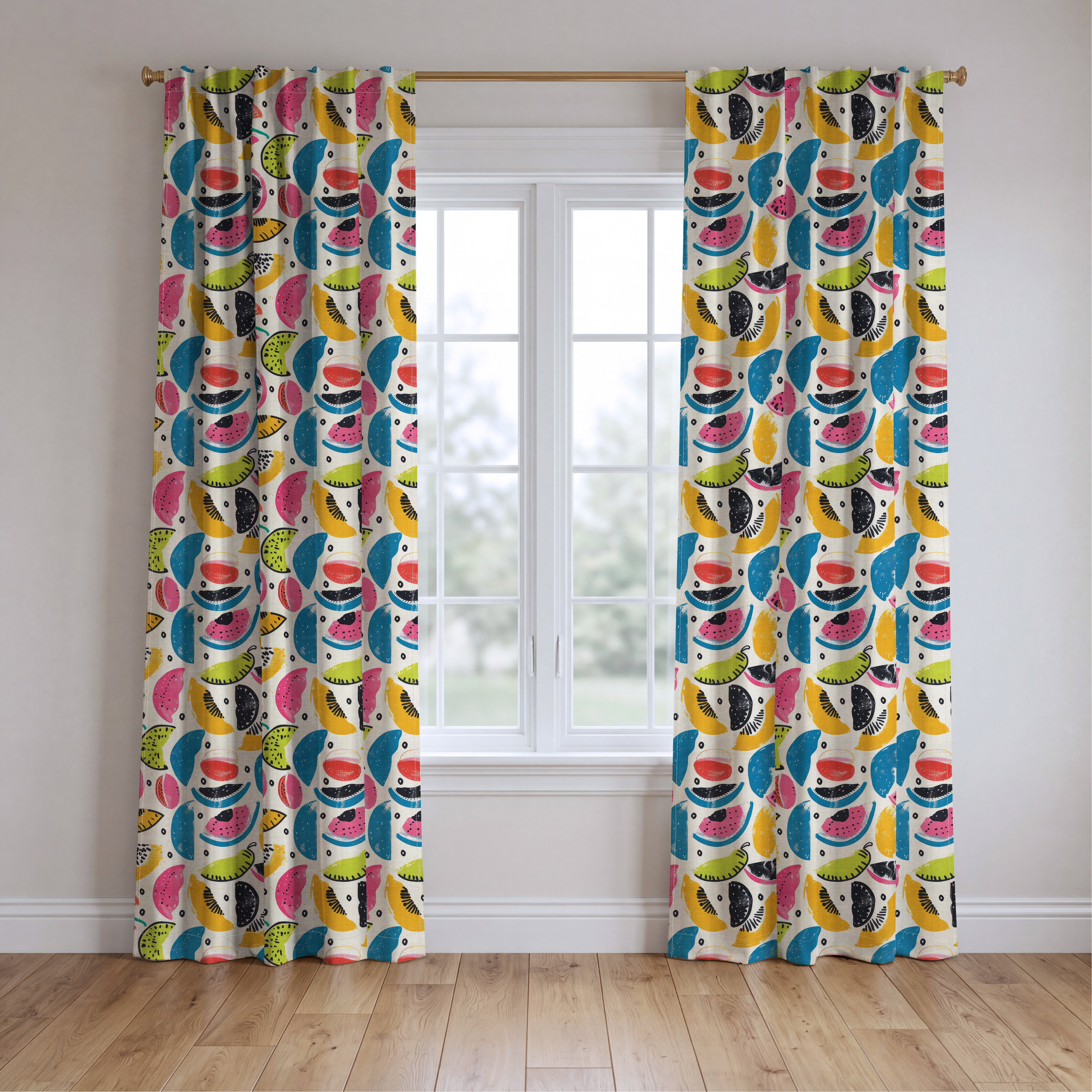 Citrus Sienna - Drapery — two panels
