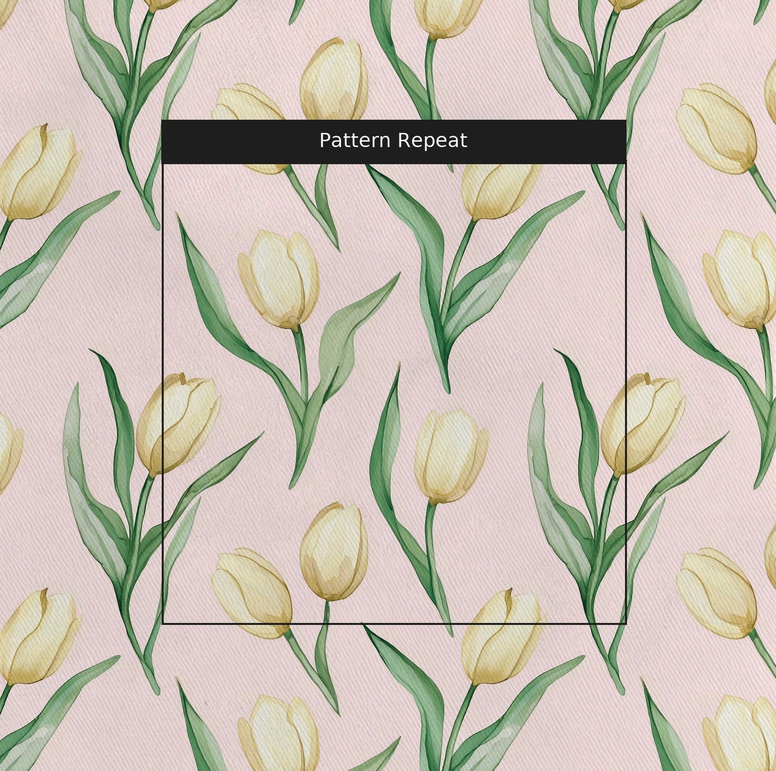 Juliettes Garden Soft Yellow Fabric by the Yard — pattern repeat