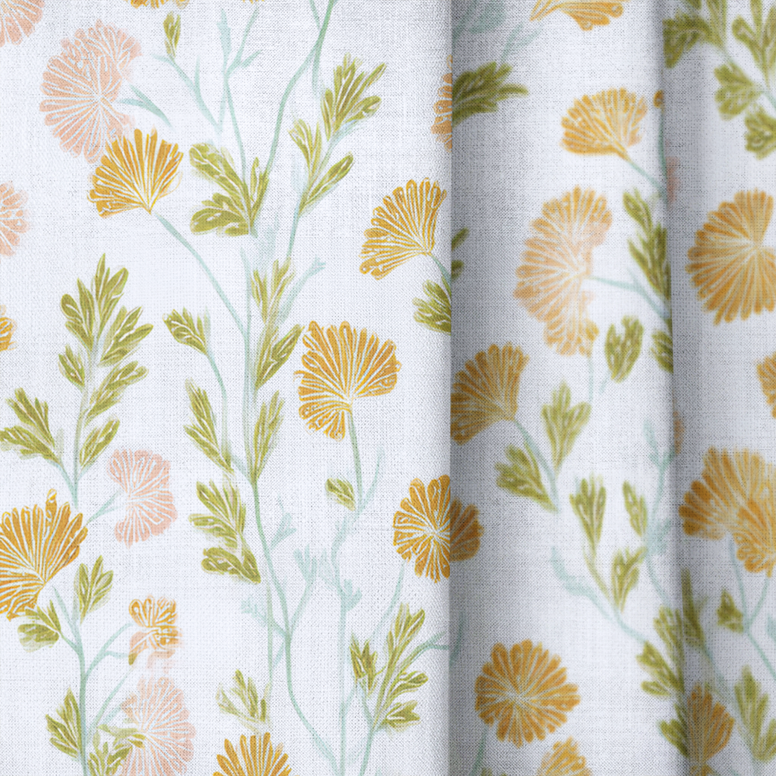 Faded Flora - Drapery — close up