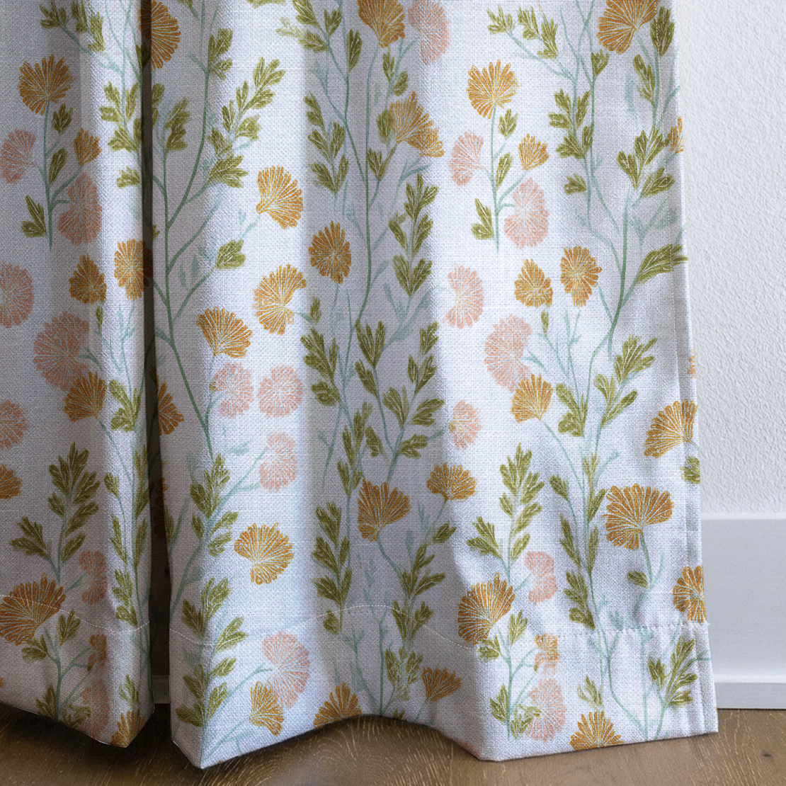Faded Flora - Drapery — corner closeup