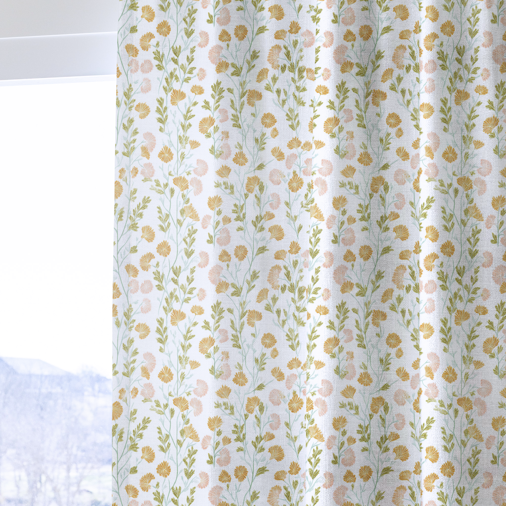 Faded Flora - Drapery — one panel