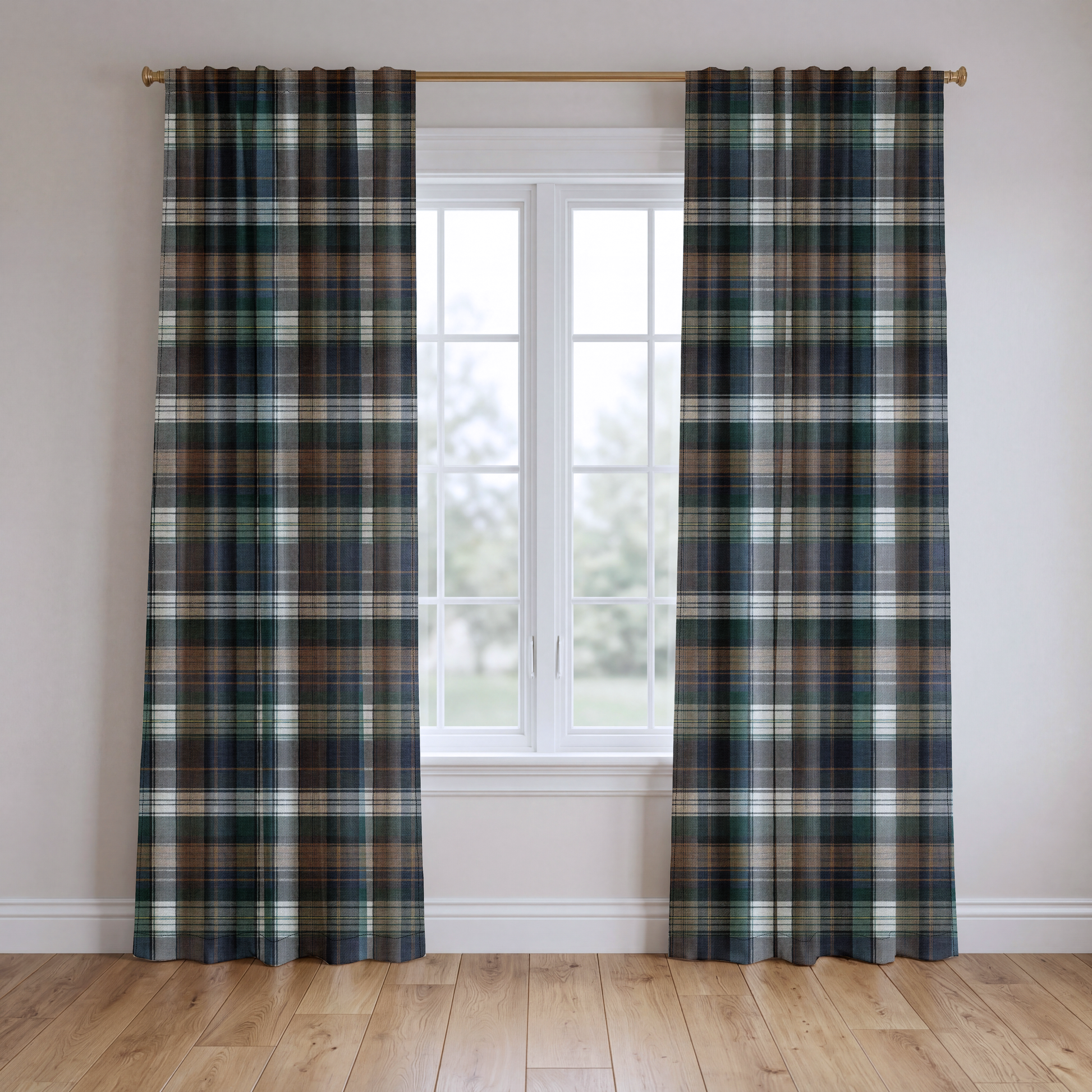 Highland Plaid - Drapery — two panels