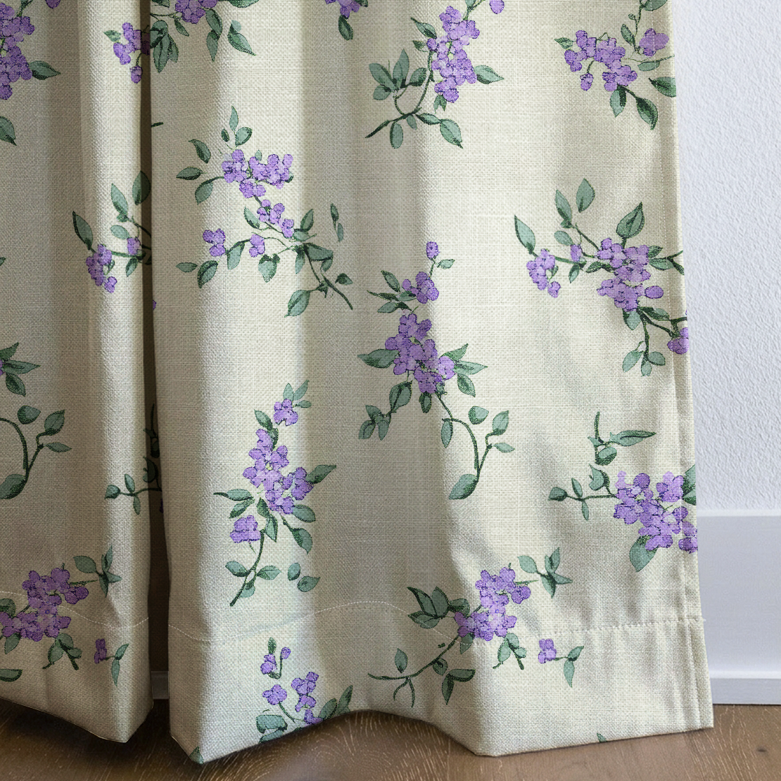 Lavender Sprig - Drapery — corner closeup