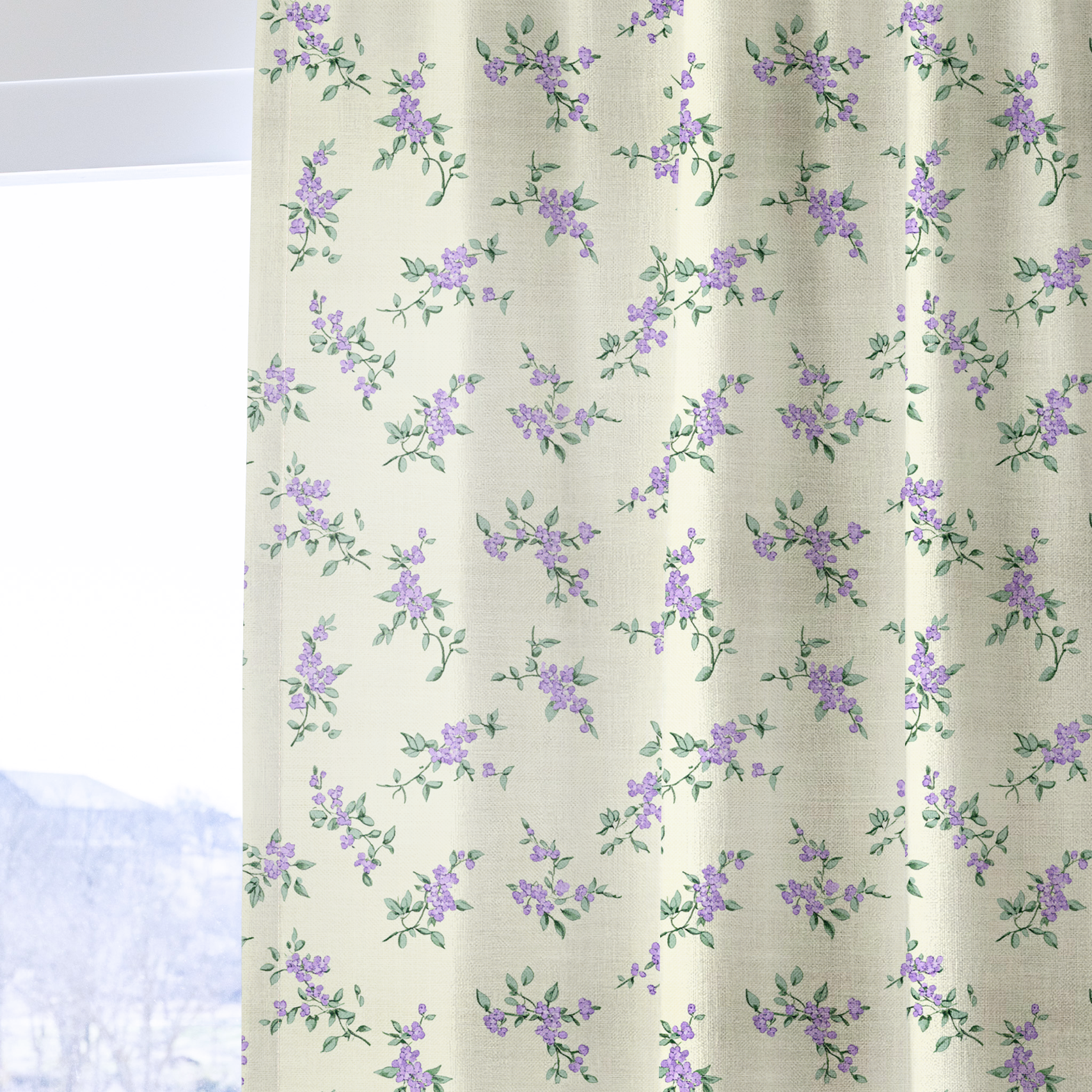 Lavender Sprig - Drapery — one panel