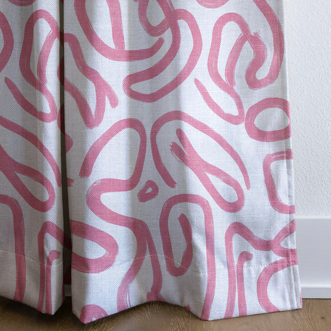 Pink Tangle - Drapery — corner closeup