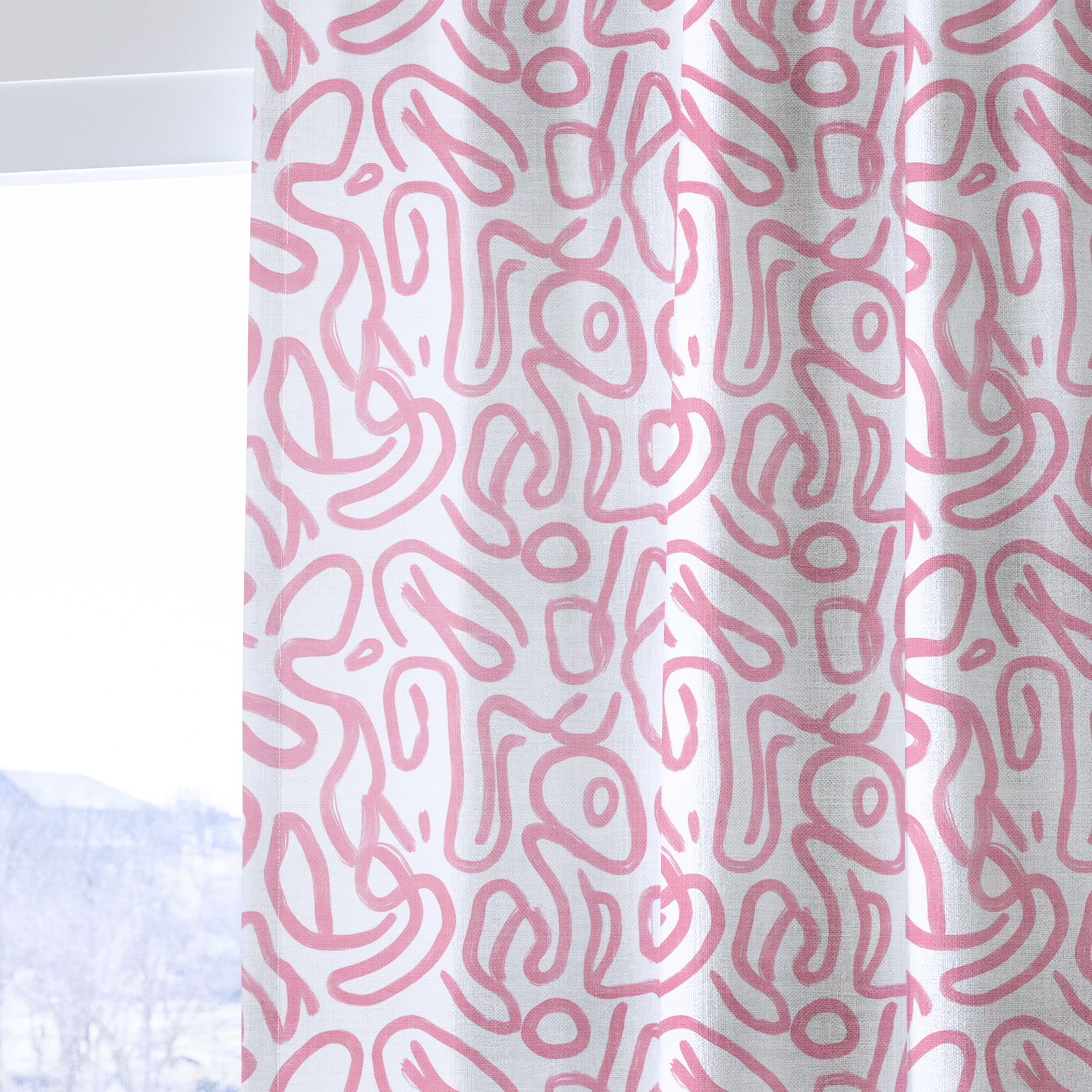 Pink Tangle - Drapery — one panel