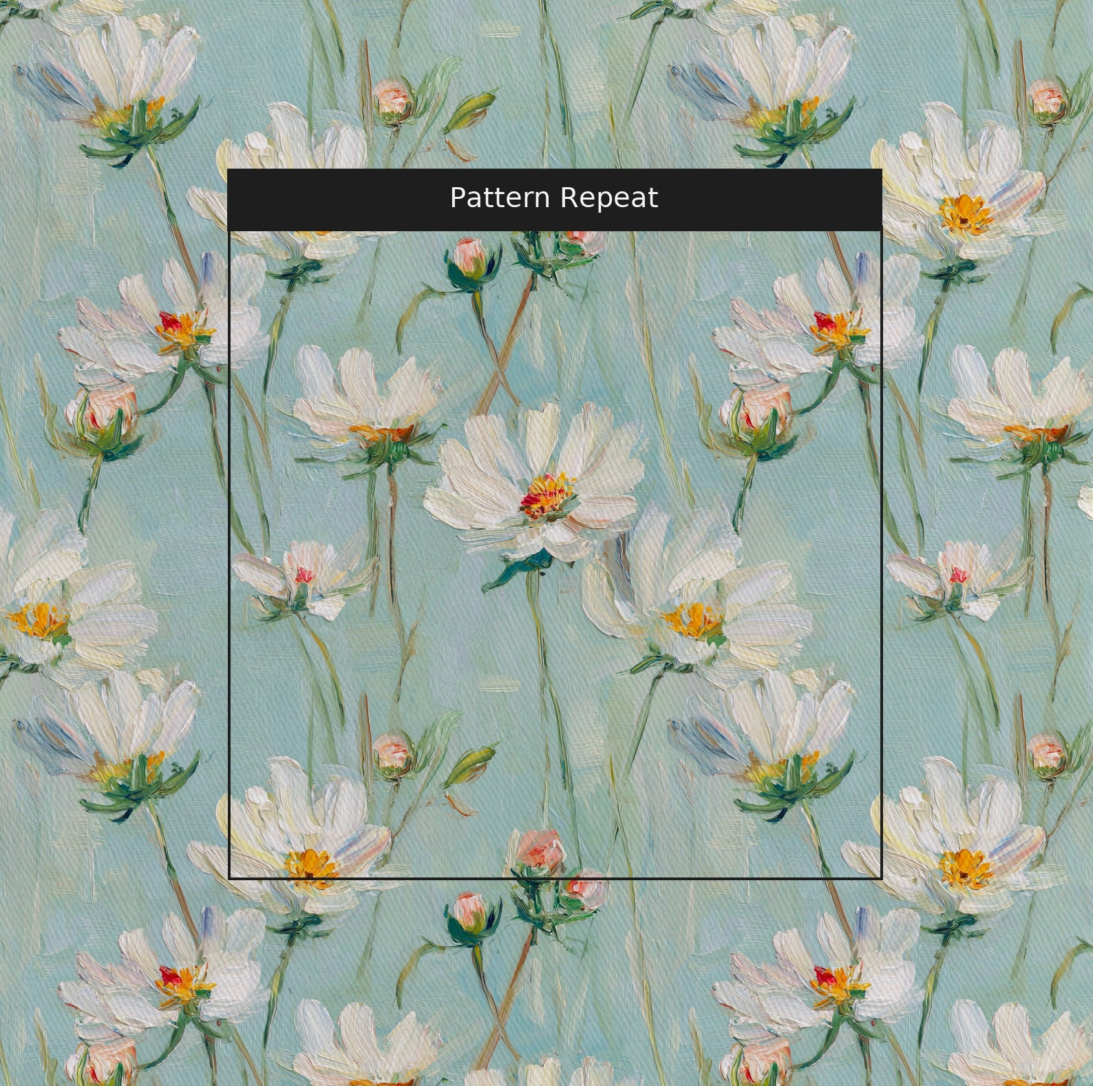 The Blossom Fabric by the Yard — pattern repeat