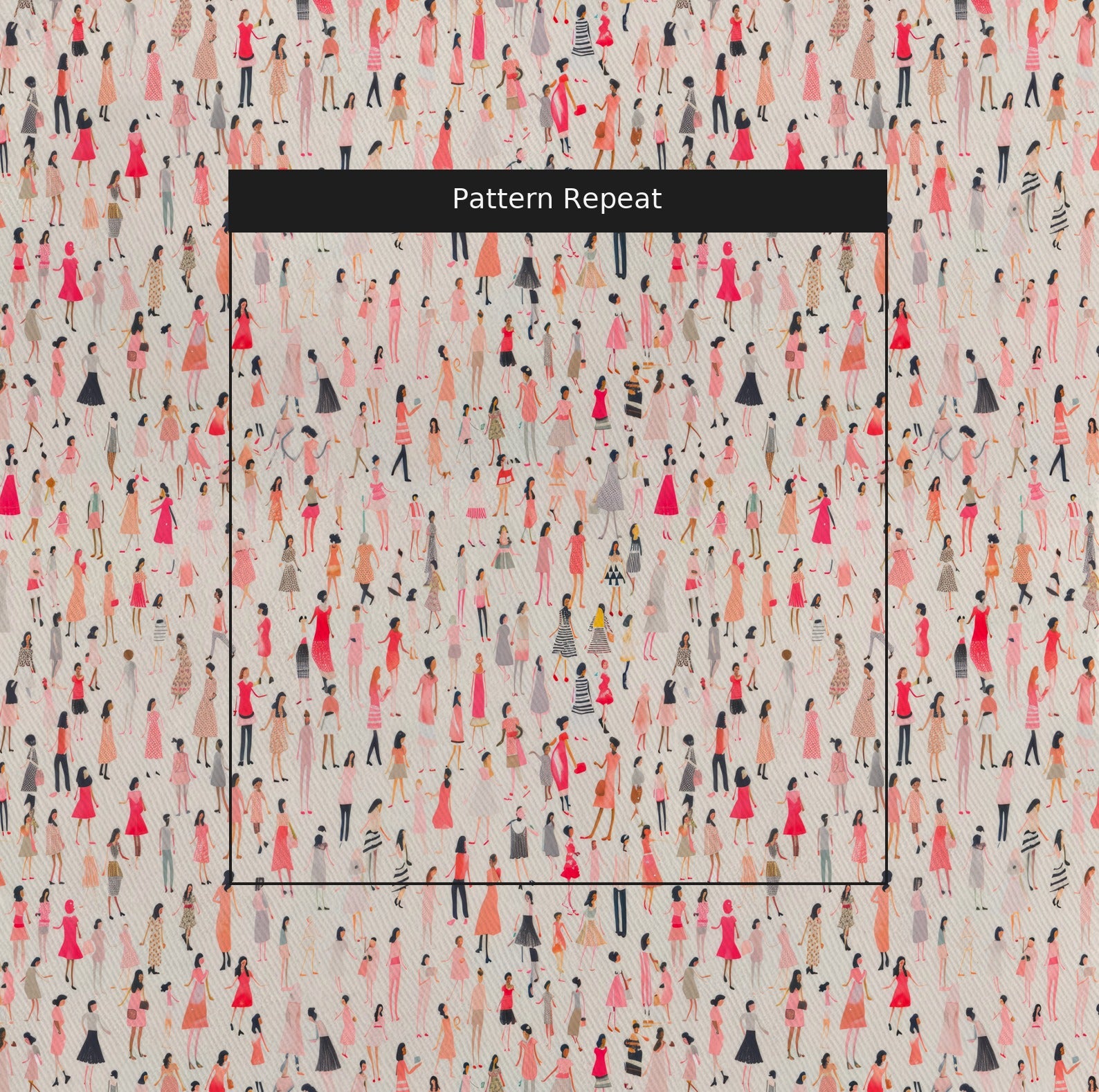 Little Women Fabric by the Yard — pattern repeat