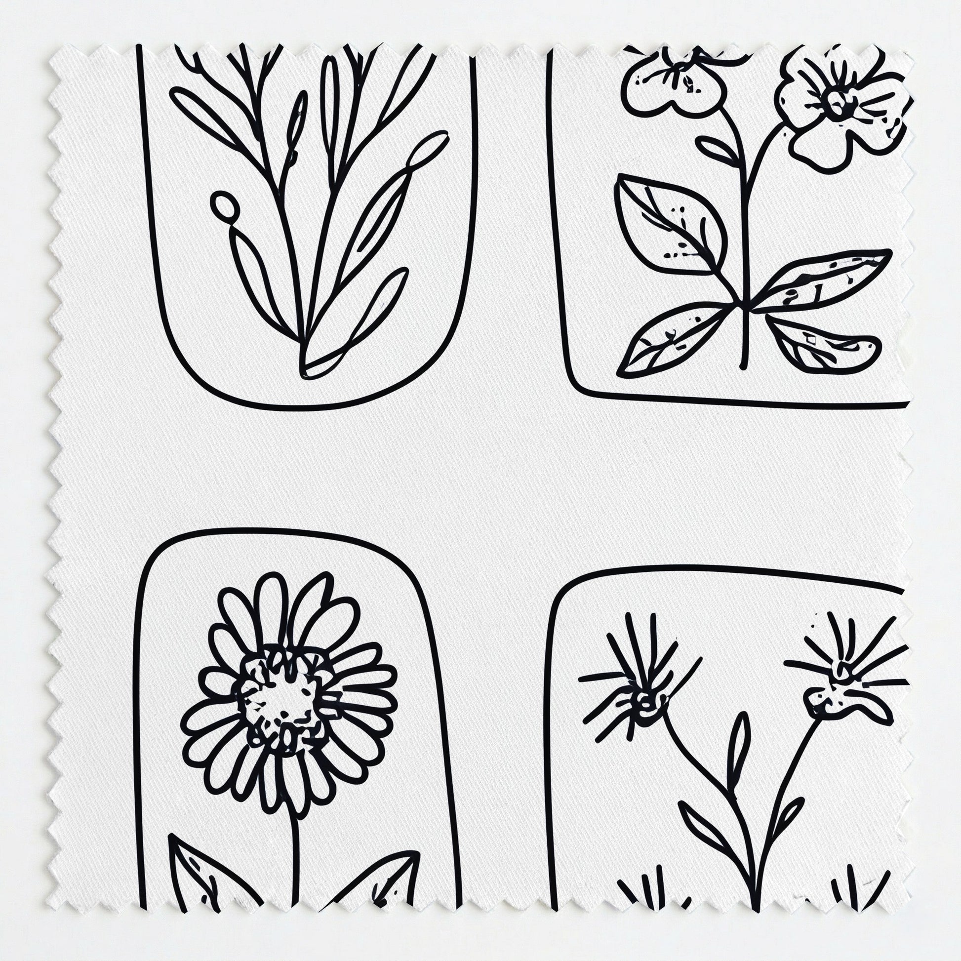 Sketchbook Blooms Fabric by the Yard