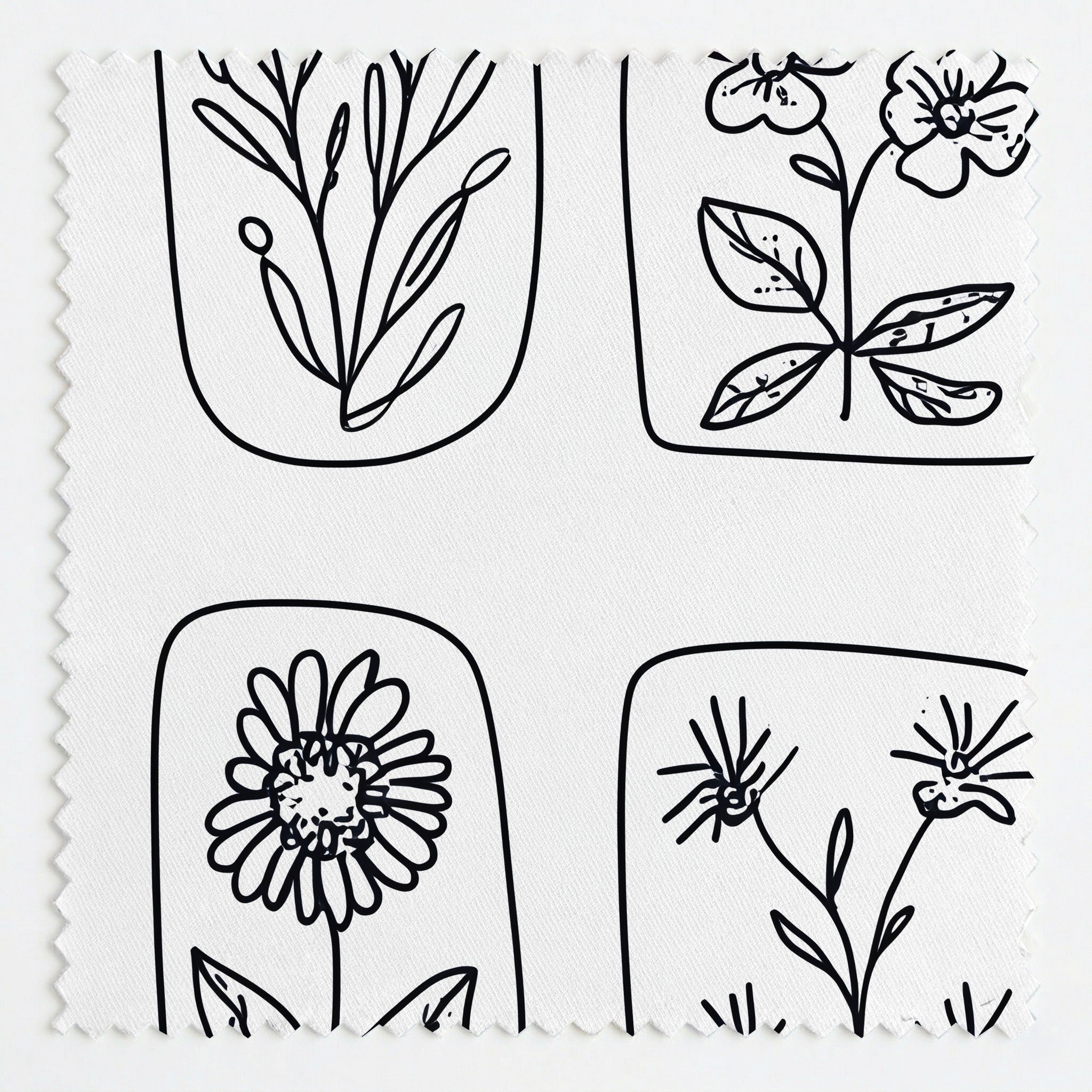 Sketchbook Blooms Fabric by the Yard