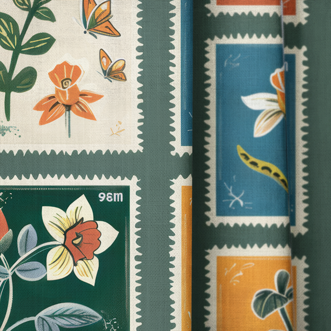 Penelope's Postage - Drapery — close up