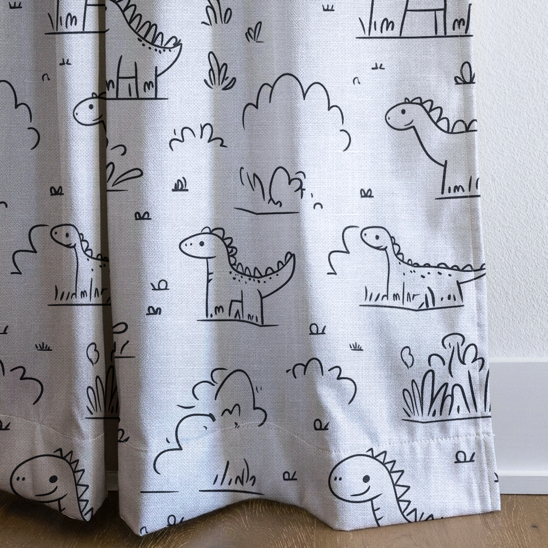 Dino Doodle - Drapery — corner closeup