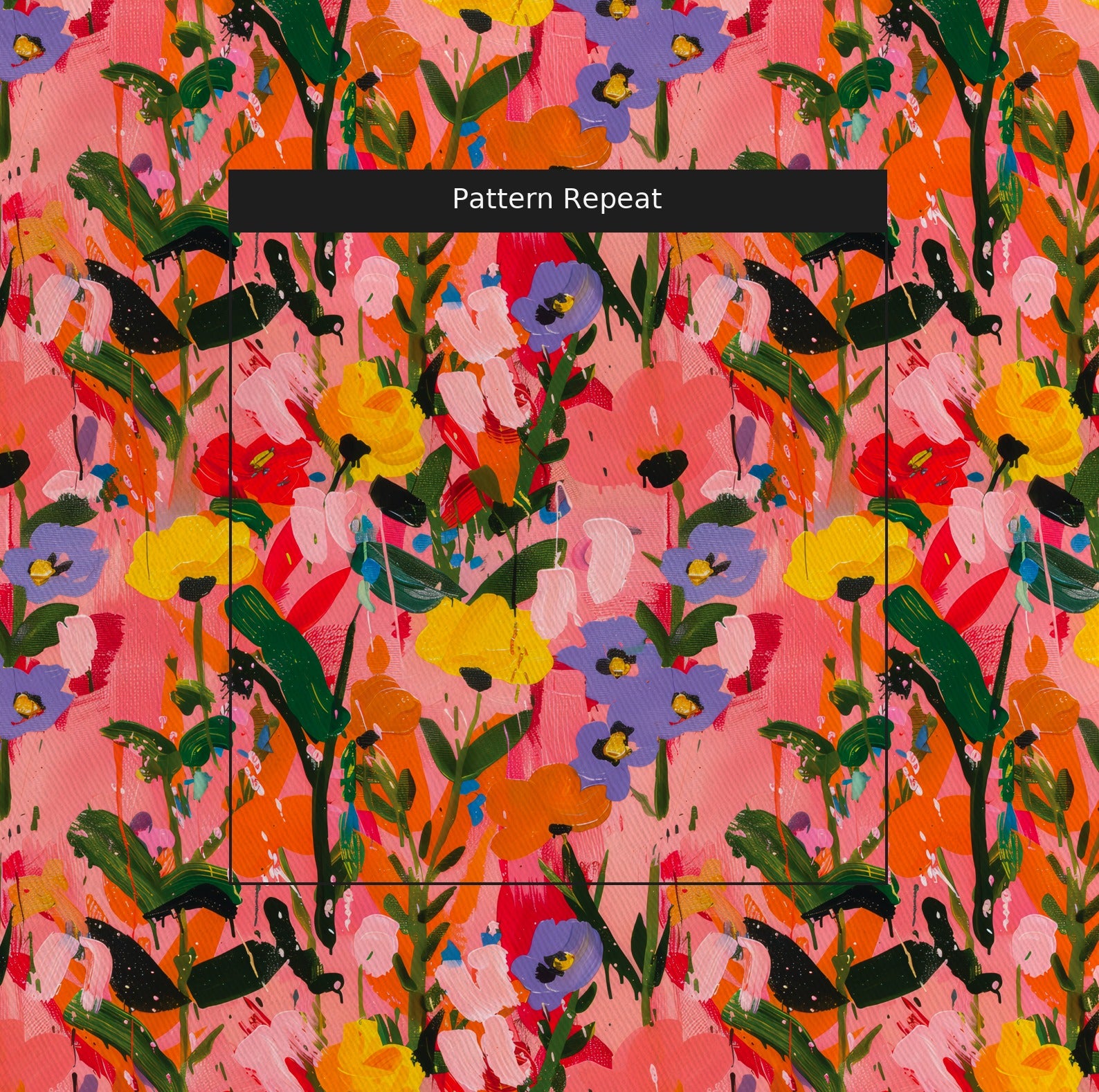 Scarlett's Spring Canvas Fabric by the Yard — pattern repeat
