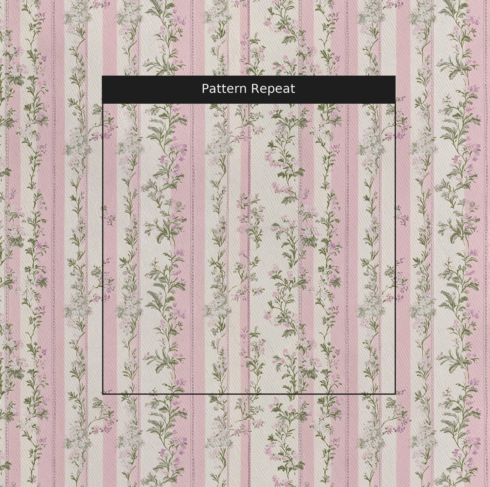 Blooming Stripes Fabric by the Yard — pattern repeat