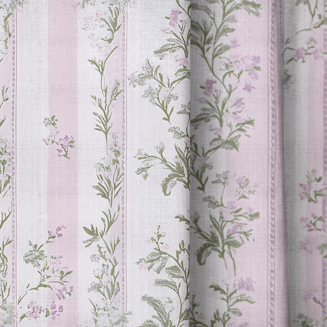 Blooming Stripes - Drapery — close up
