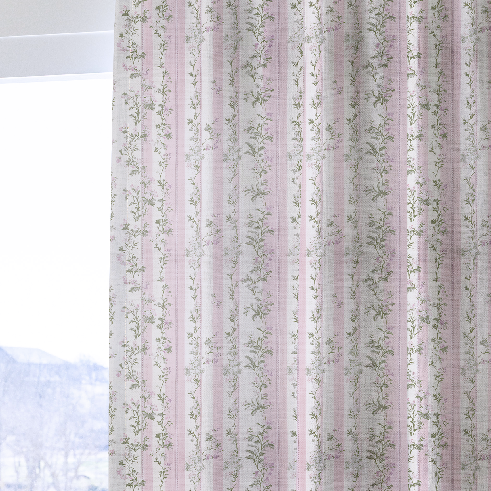 Blooming Stripes - Drapery — one panel