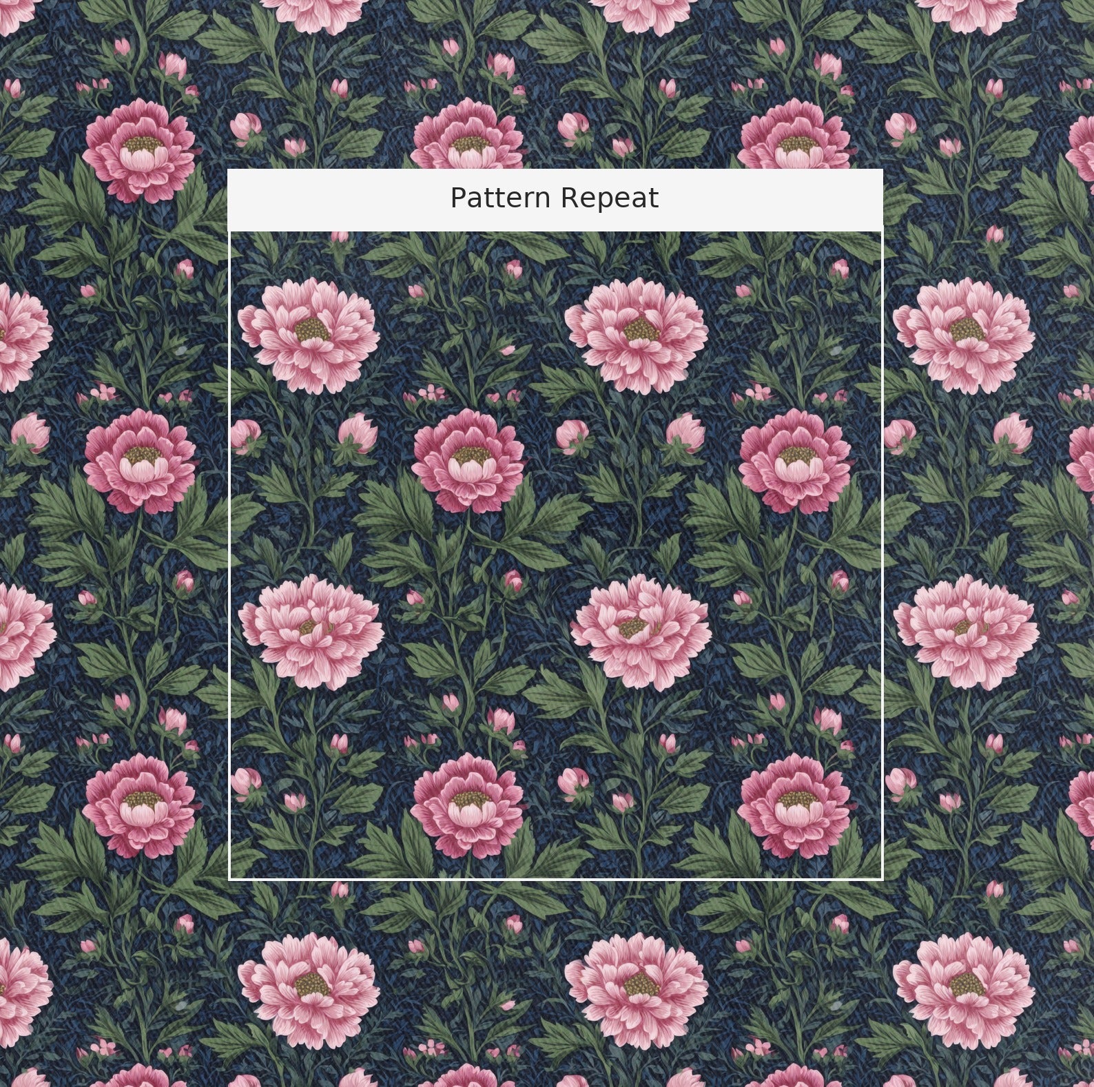 Camellia Vail Fabric by the Yard — pattern repeat
