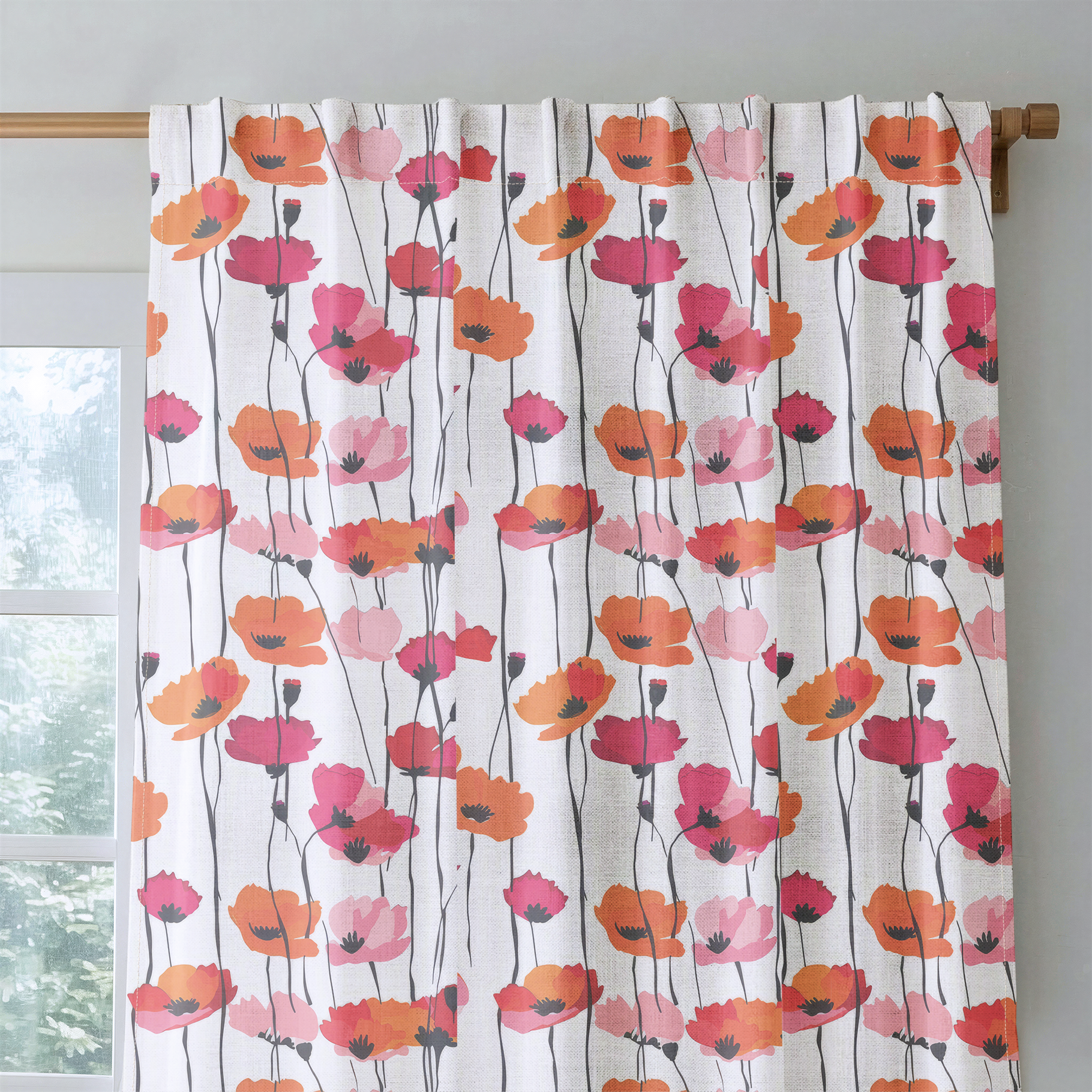 Piper's Poppy Parade - Drapery — rod