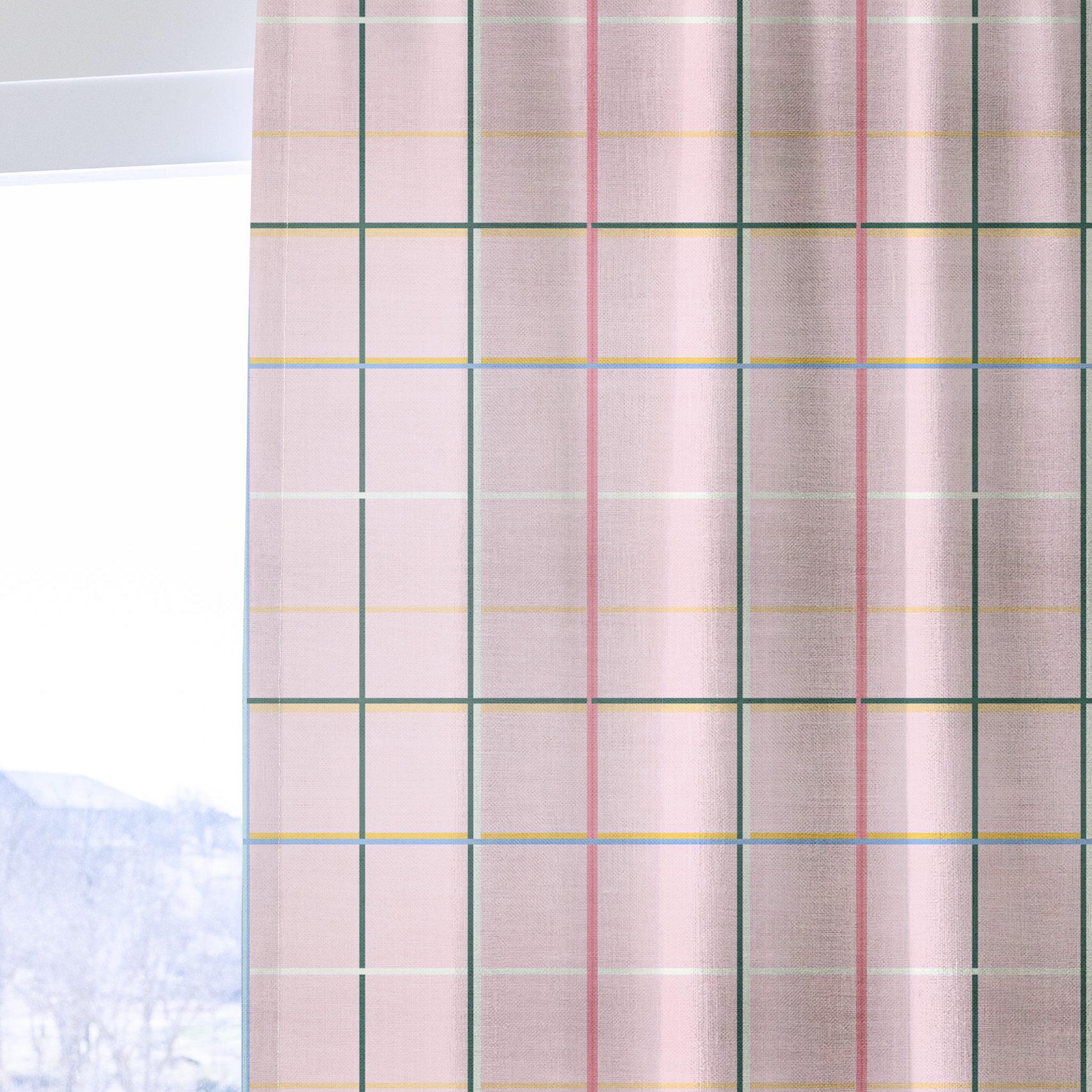 Plaid About You - Drapery — one panel