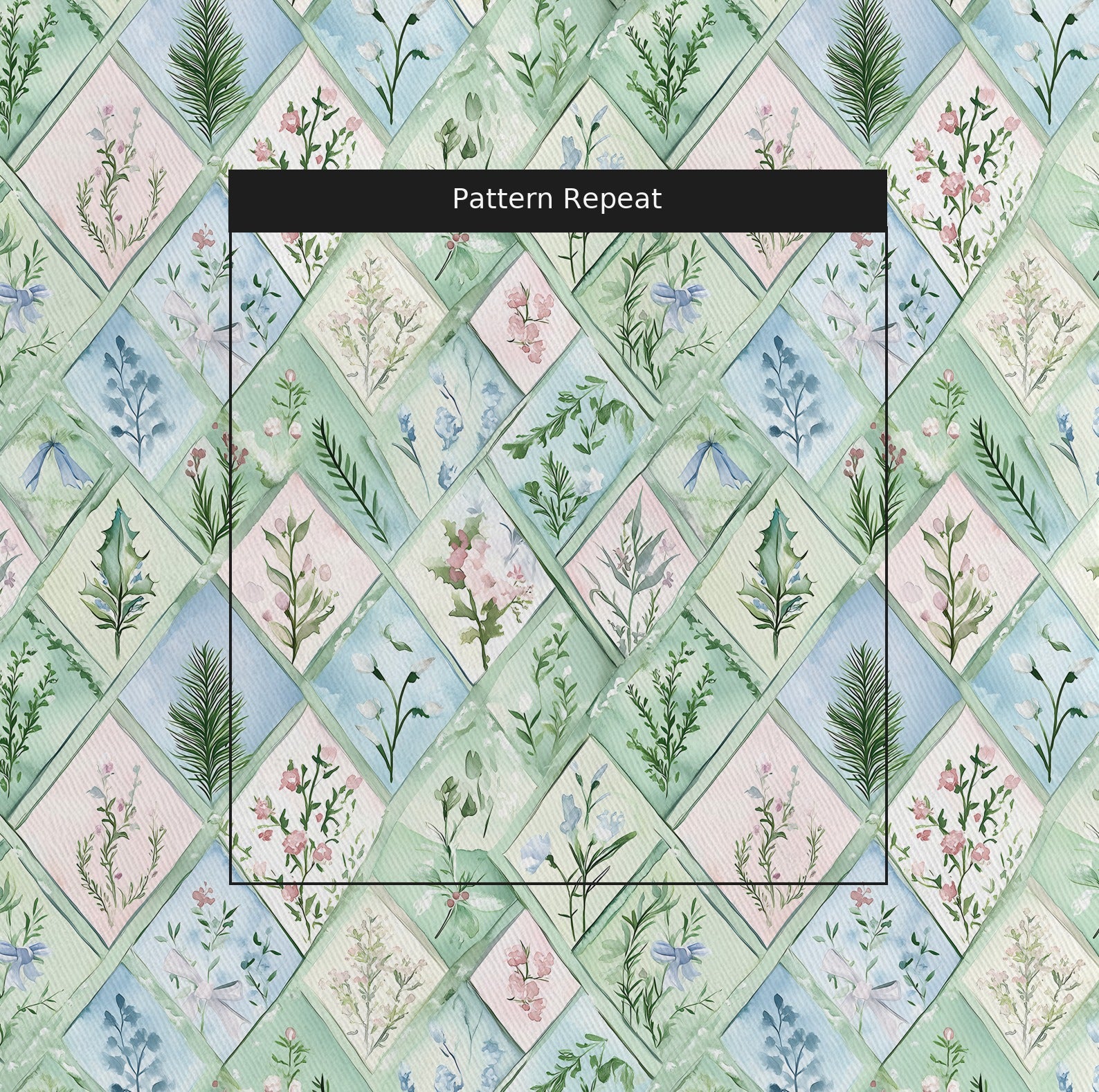 Winter's Patchwork Fabric by the Yard — pattern repeat