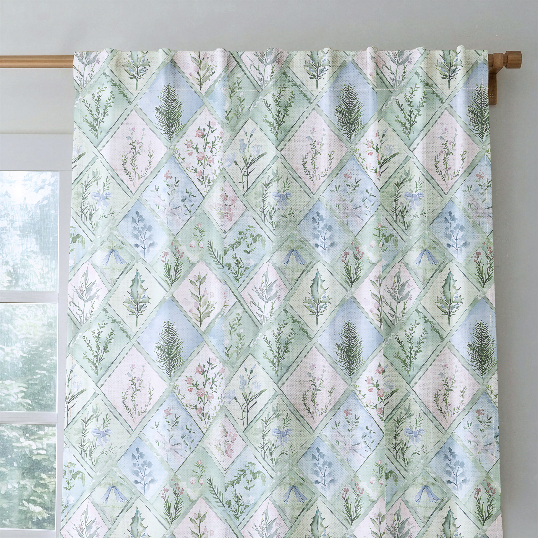 Winter's Patchwork - Drapery — rod