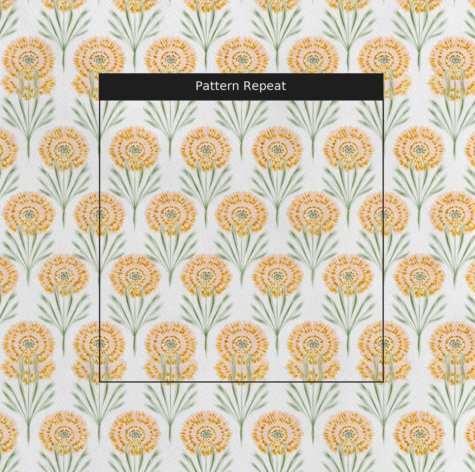 Linen Gold Fabric by the Yard — pattern repeat