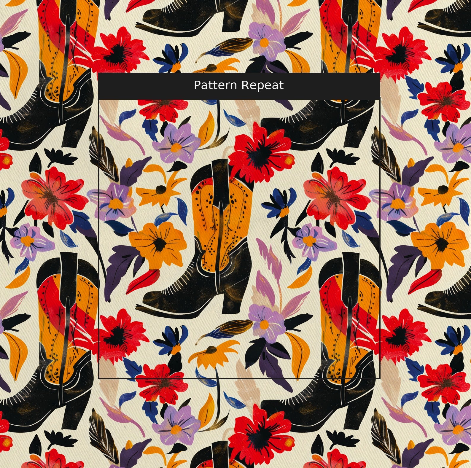 Harper's Hoedown Fabric by the Yard — pattern repeat