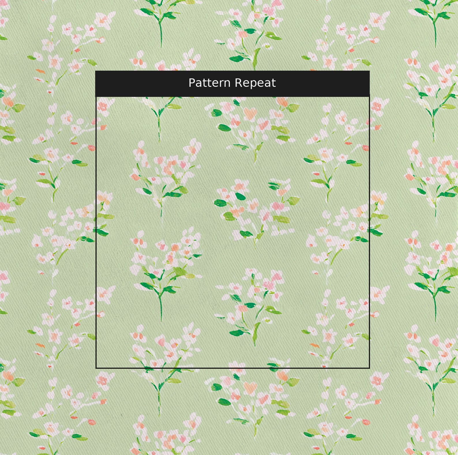 Spring Blossom Fabric by the Yard — pattern repeat