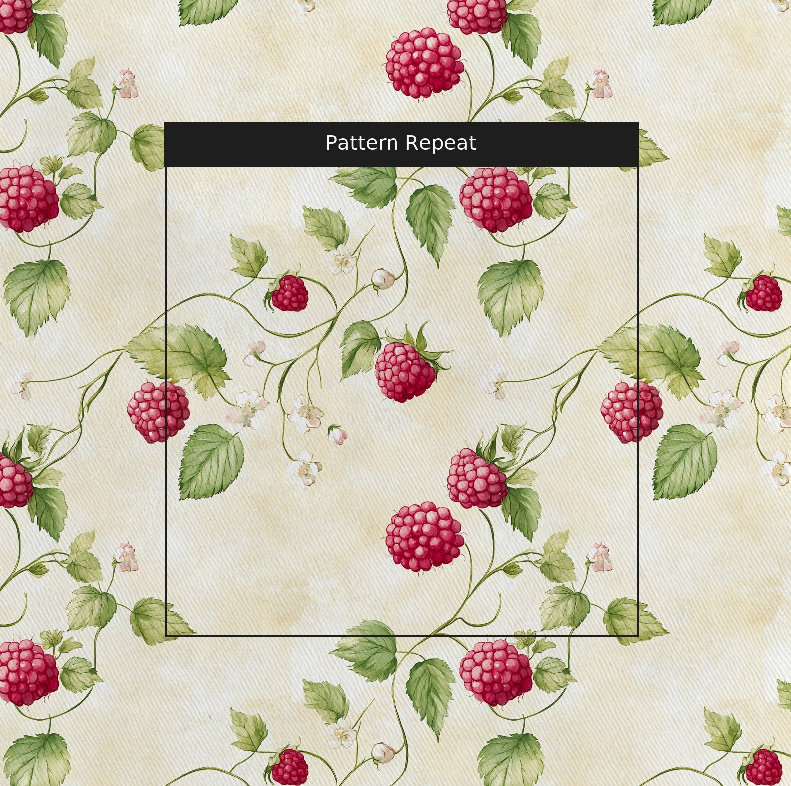 Sweet Berries Fabric by the Yard — pattern repeat