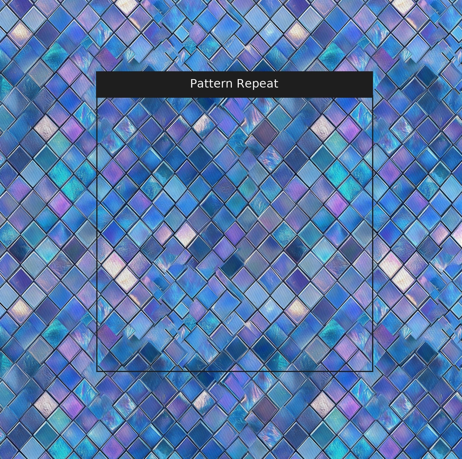 Sapphire Haze Fabric by the Yard — pattern repeat
