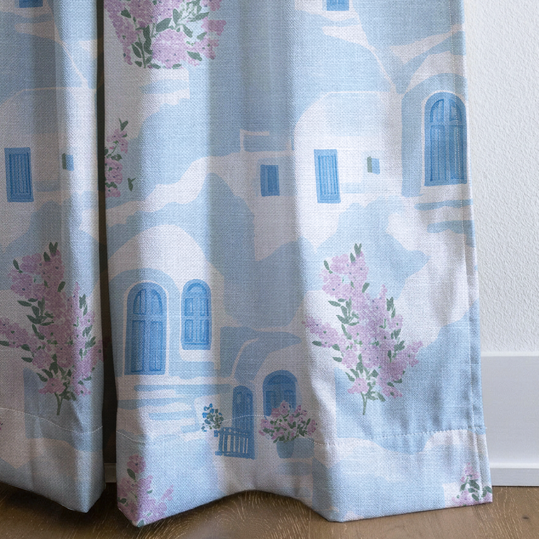 Santorini Sunset - Drapery — corner closeup