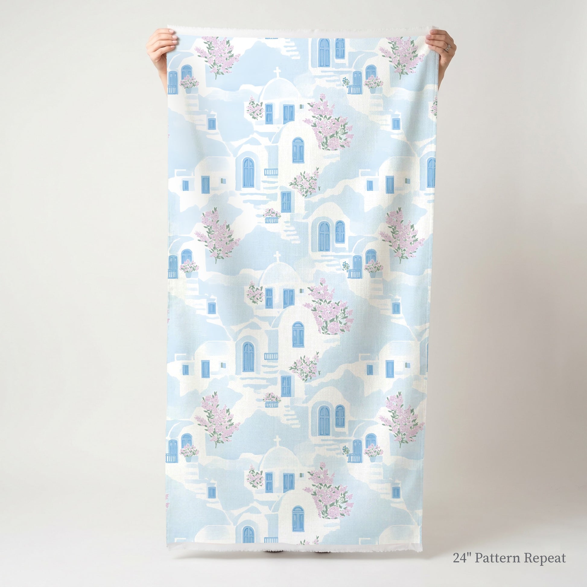 Santorini Sunset Fabric by the Yard