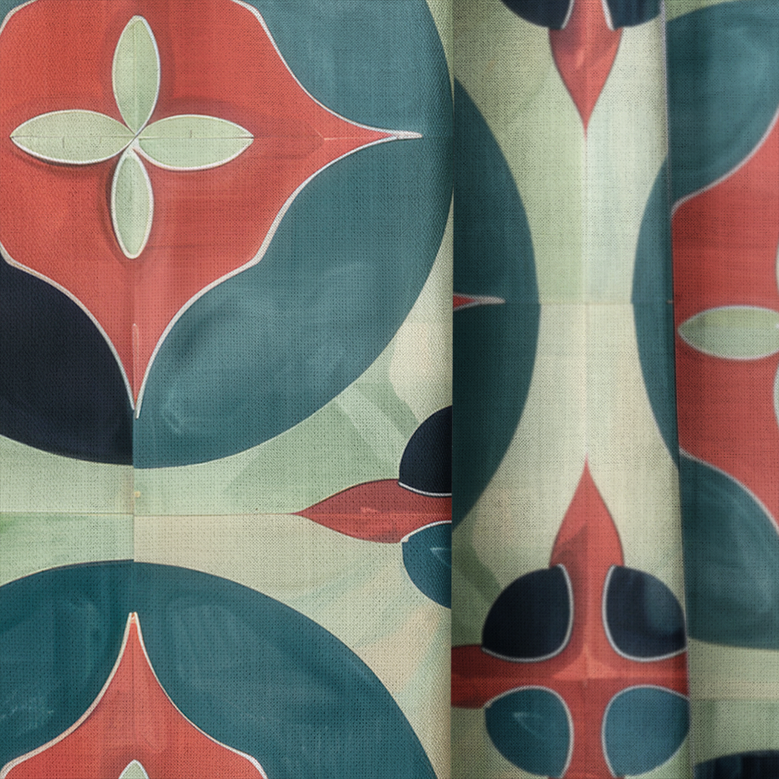 Isabella Fleur-de-Lis Watercolor - Drapery — close up
