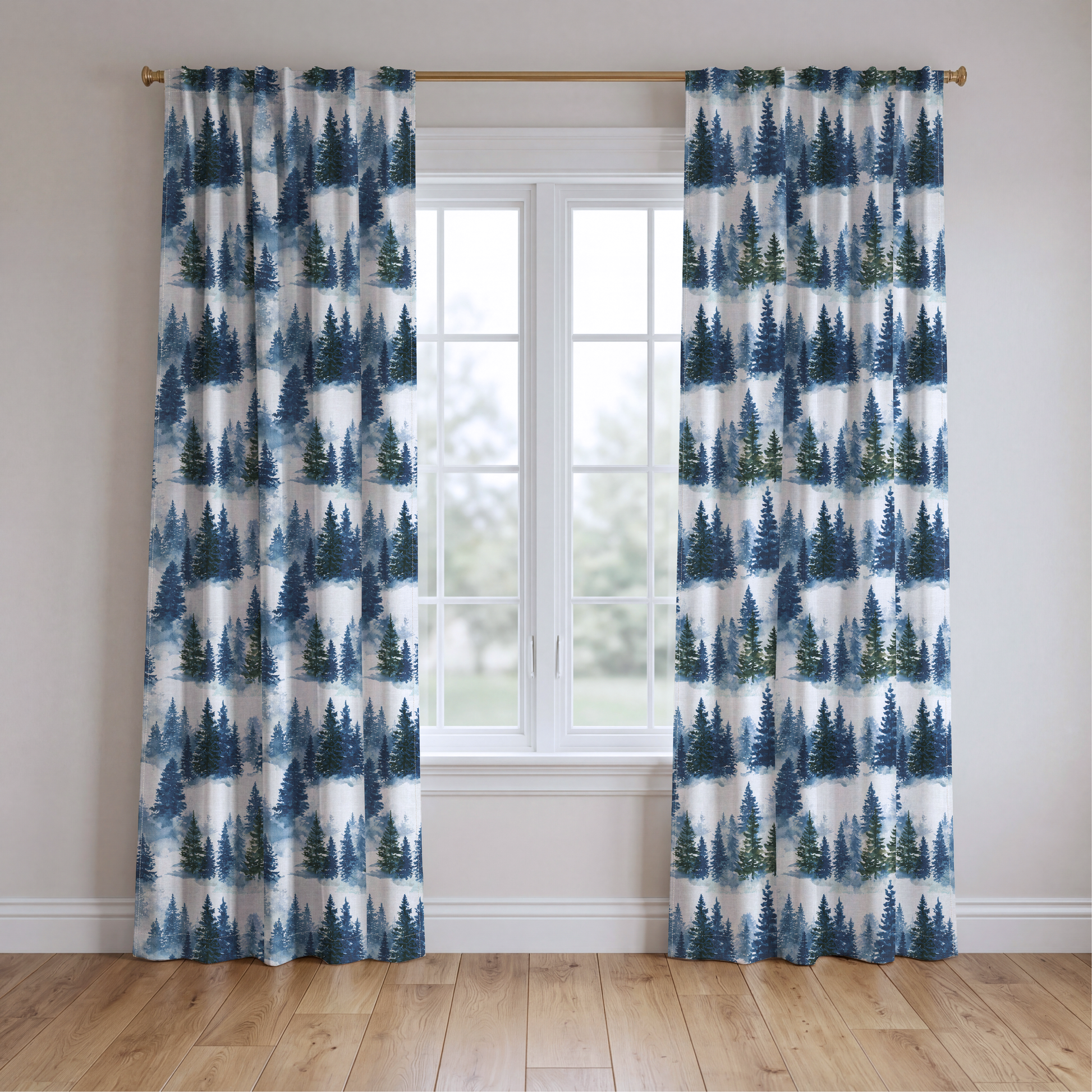 Starry Pines - Drapery — two panels