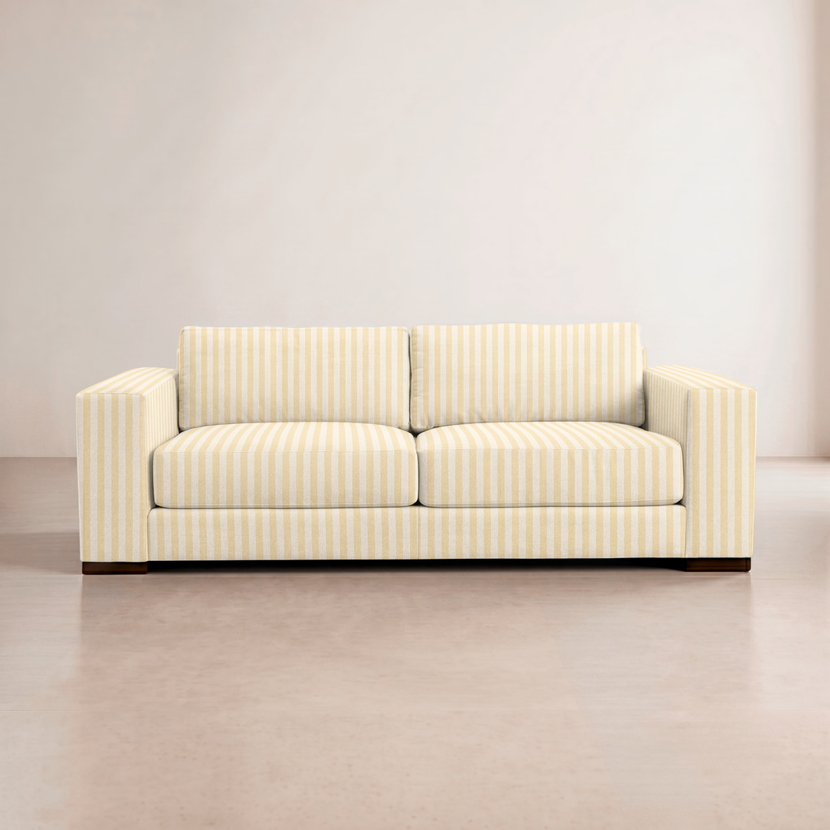 The Christopher Sofa in Juliet's Garden Easter Yellow Stripe