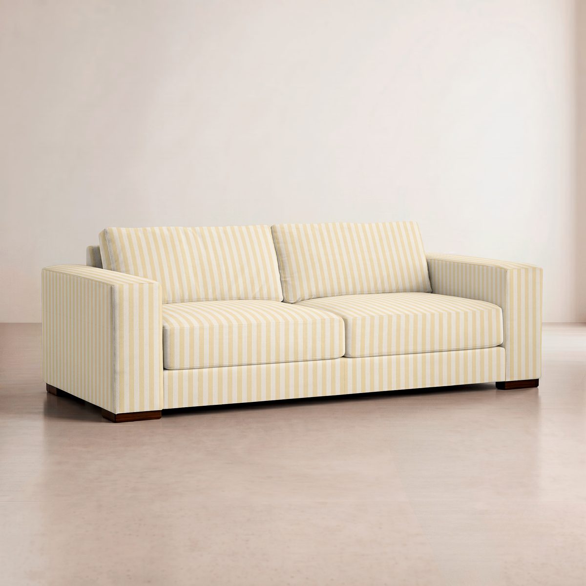 The Christopher Sofa in Juliet's Garden Easter Yellow Stripe