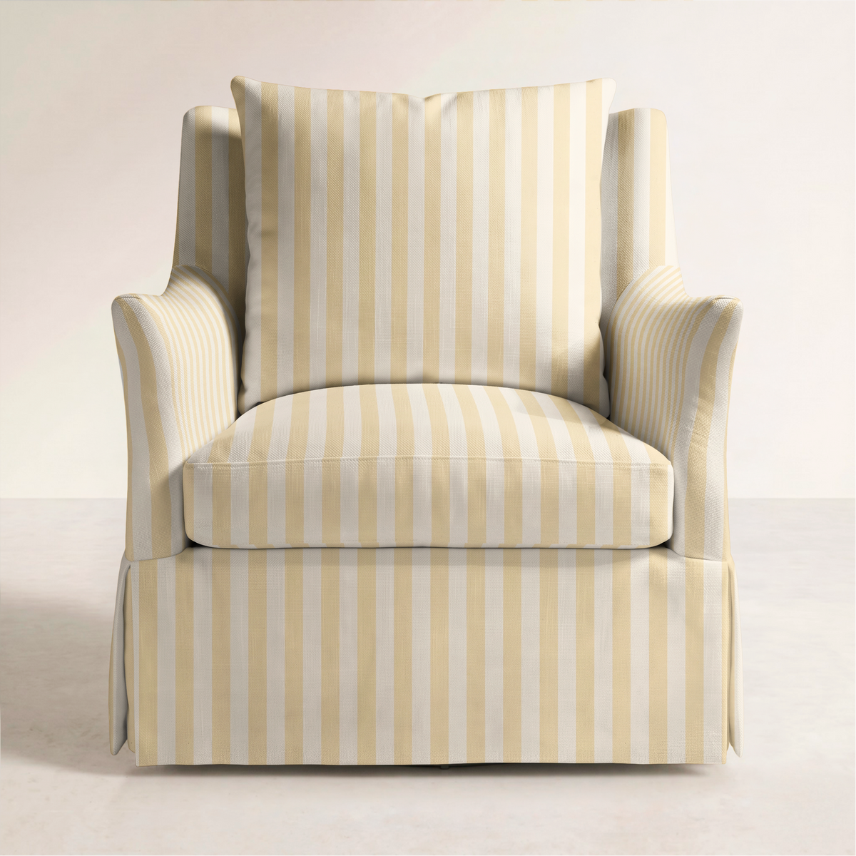 The Eleanor Chair in Juliet's Garden Easter Yellow Stripe