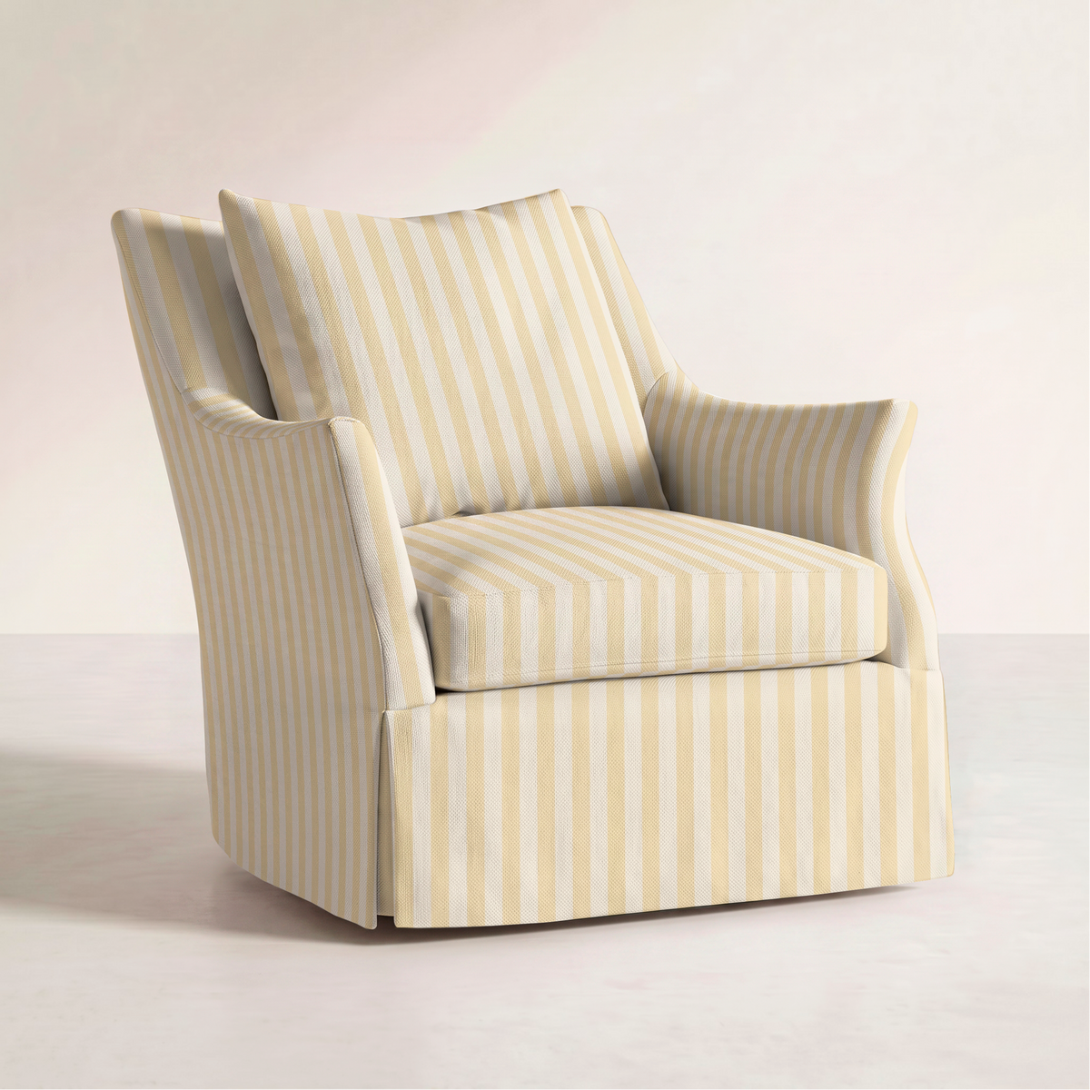 The Eleanor Chair in Juliet's Garden Easter Yellow Stripe