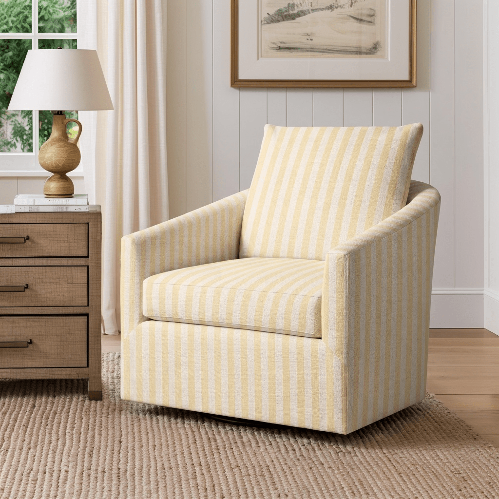 The Grace Chair in Juliet's Garden Easter Yellow Stripe