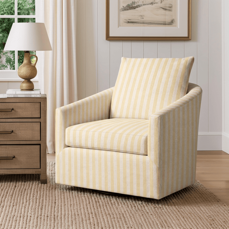 The Grace Chair in Juliet's Garden Easter Yellow Stripe