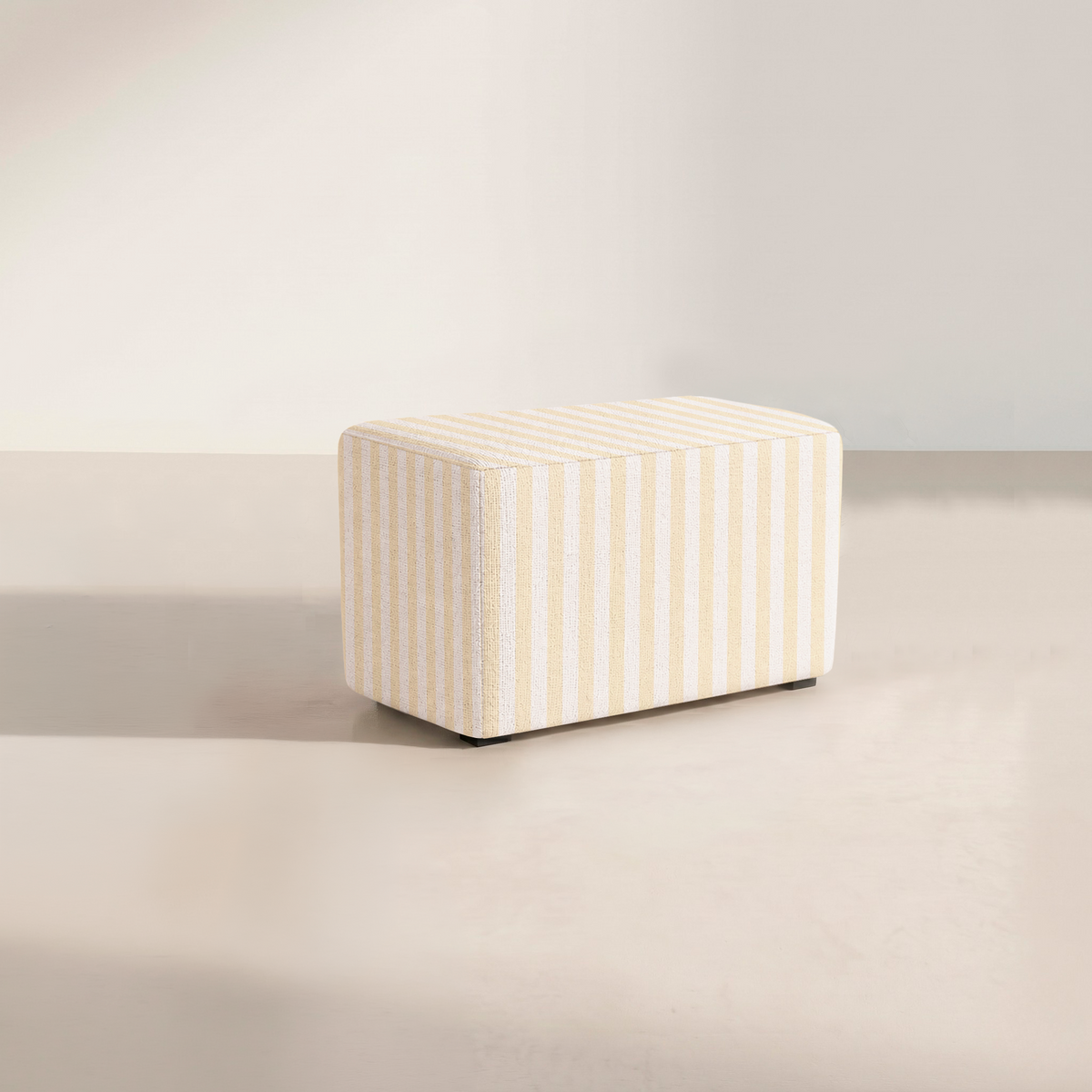 The Josephine Ottoman in Juliet's Garden Easter Yellow Stripe