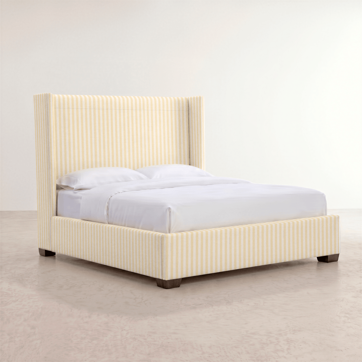 The Selene Bed in Juliet's Garden Easter Yellow Stripe - Lemon Park