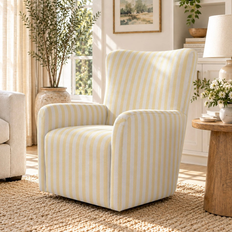 The Winston Chair in Juliet's Garden Easter Yellow Stripe