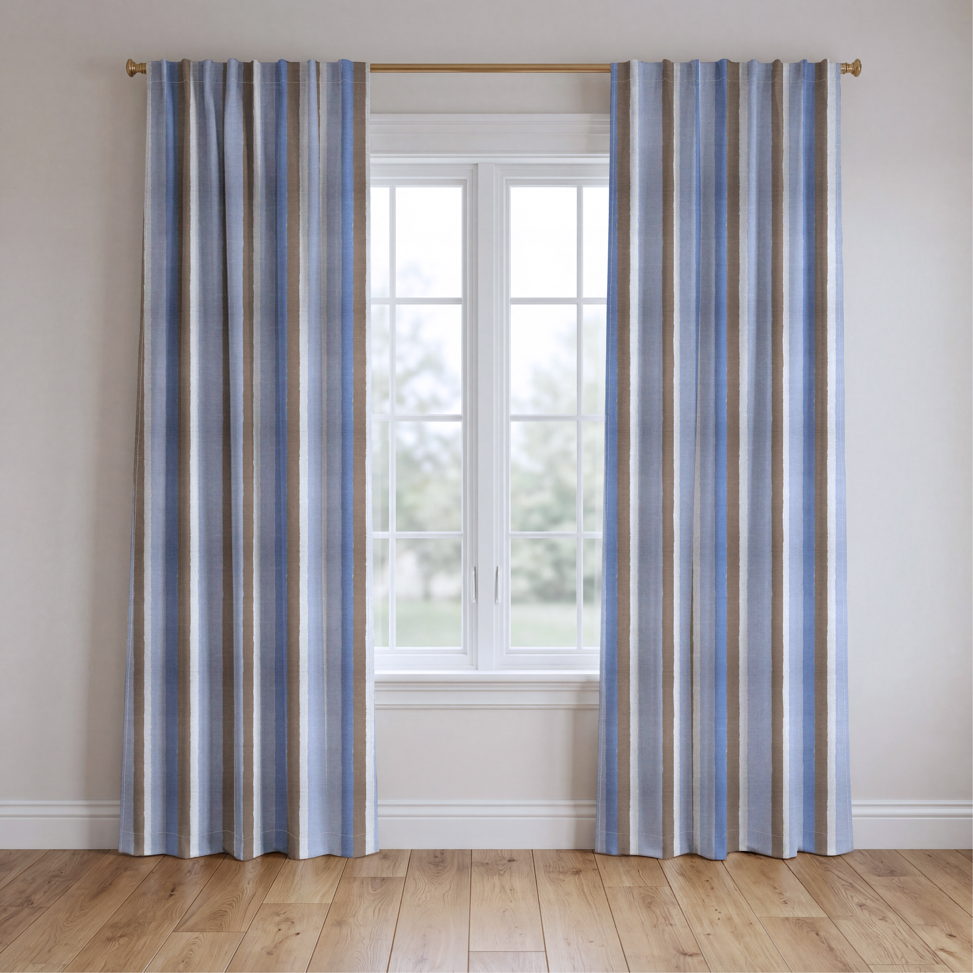 Sugar Stripe - Drapery — two panels