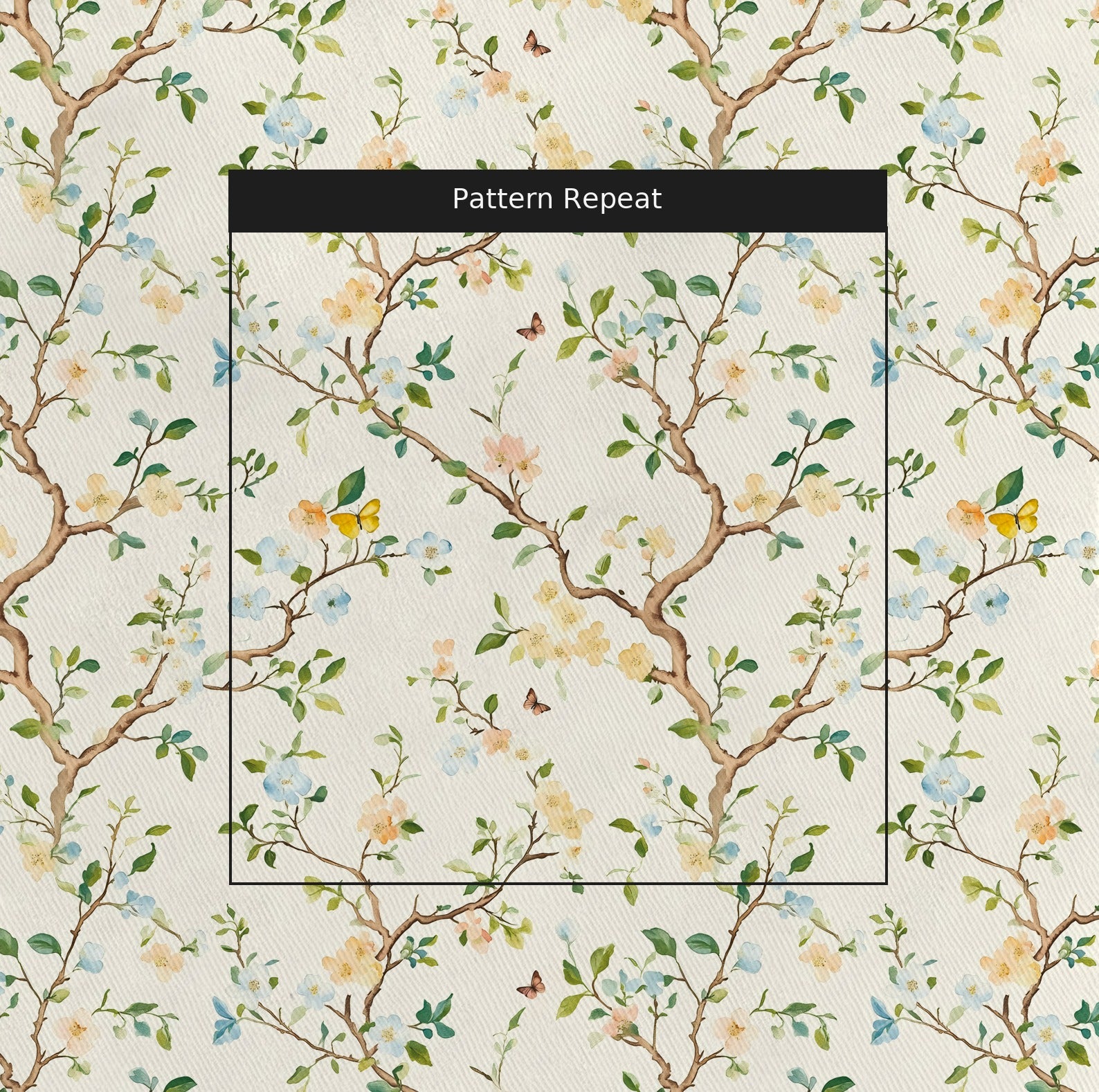 Branch Out Fabric by the Yard — pattern repeat